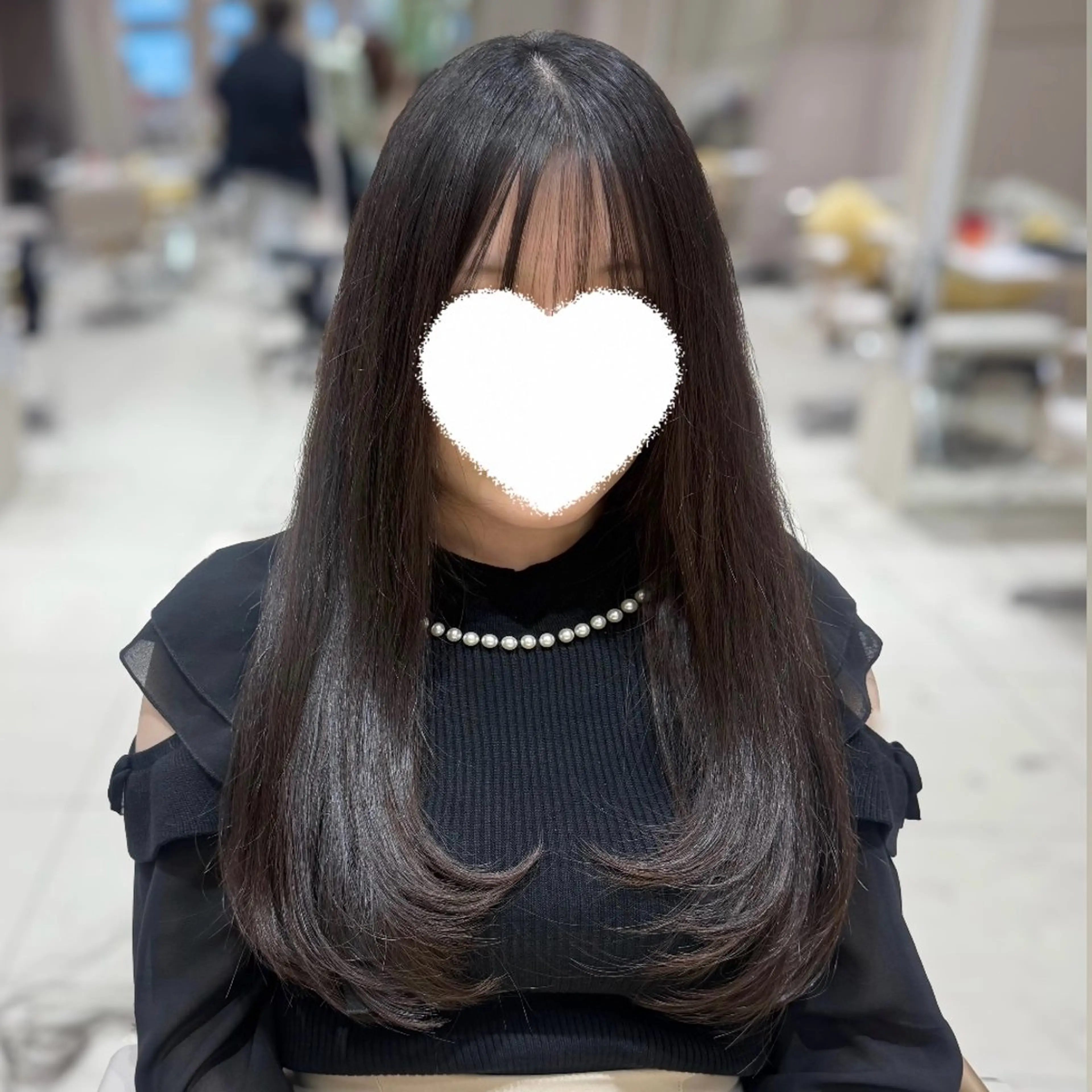 ロング カット 縮毛矯正 トリートメント 内田 志乃のヘアスタイル