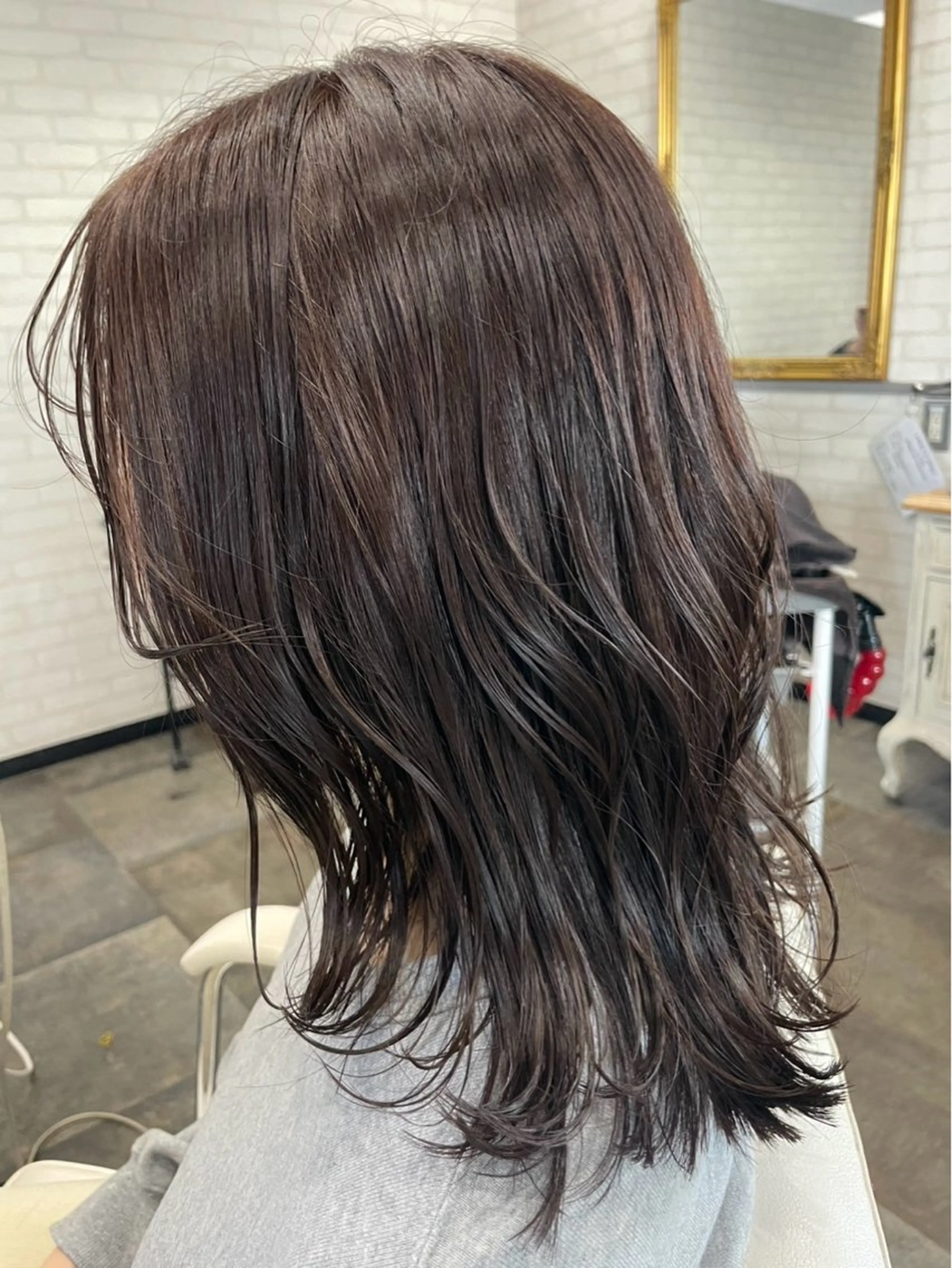 ミディアム ボブレイヤー ミディアムパーマ ミストバング ボブ ハイライト カット ヘアカラー トリートメント The Apartment of Solon Citta 船橋609所属・髪質改善/美髪/個室 /マンツーマン/ハラのヘアスタイル