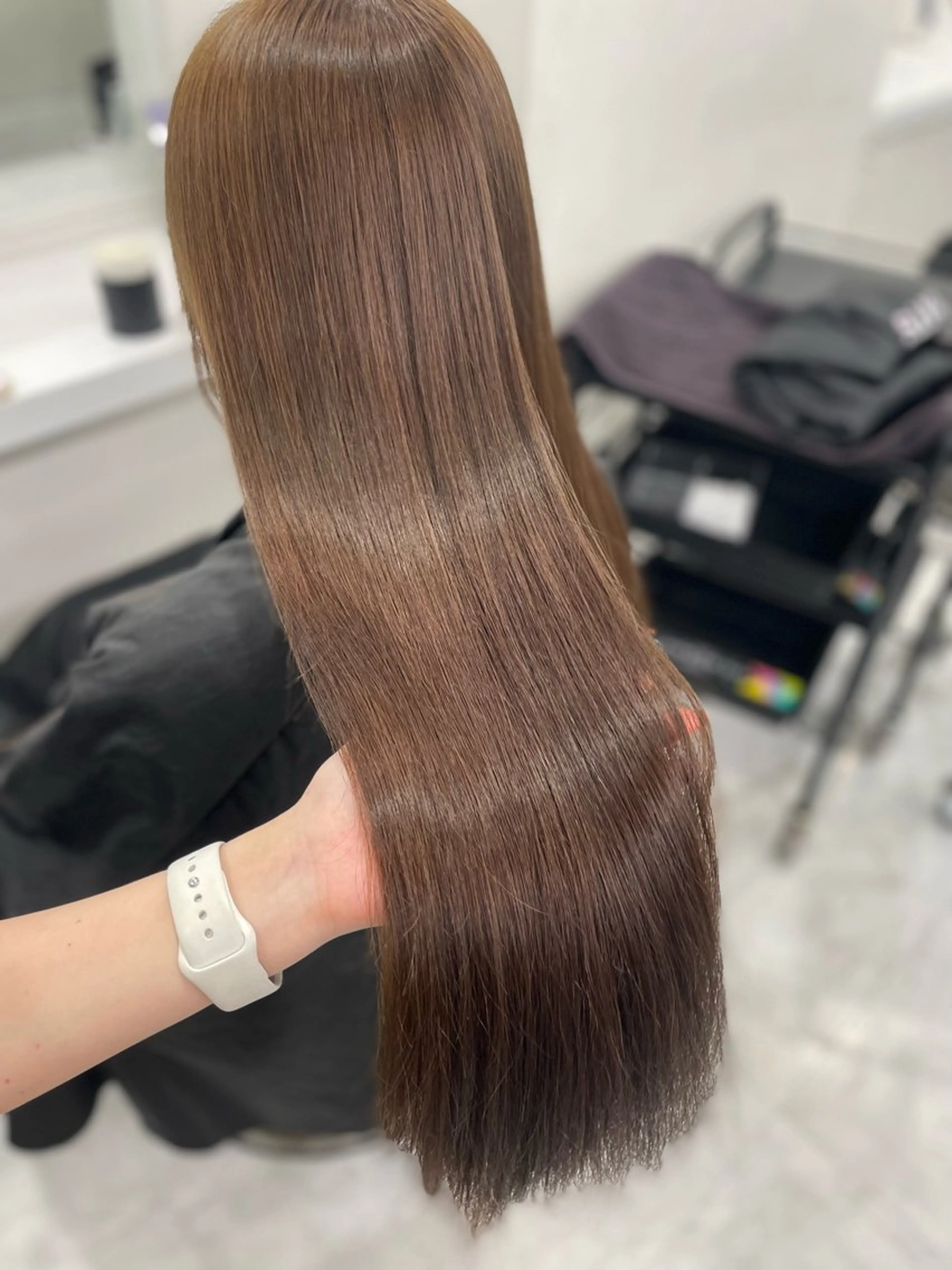 セミロング ヘアカラー トリートメント 🤍韓国🤍大人っぽ ベージュ🤍ブラウンのヘアスタイル