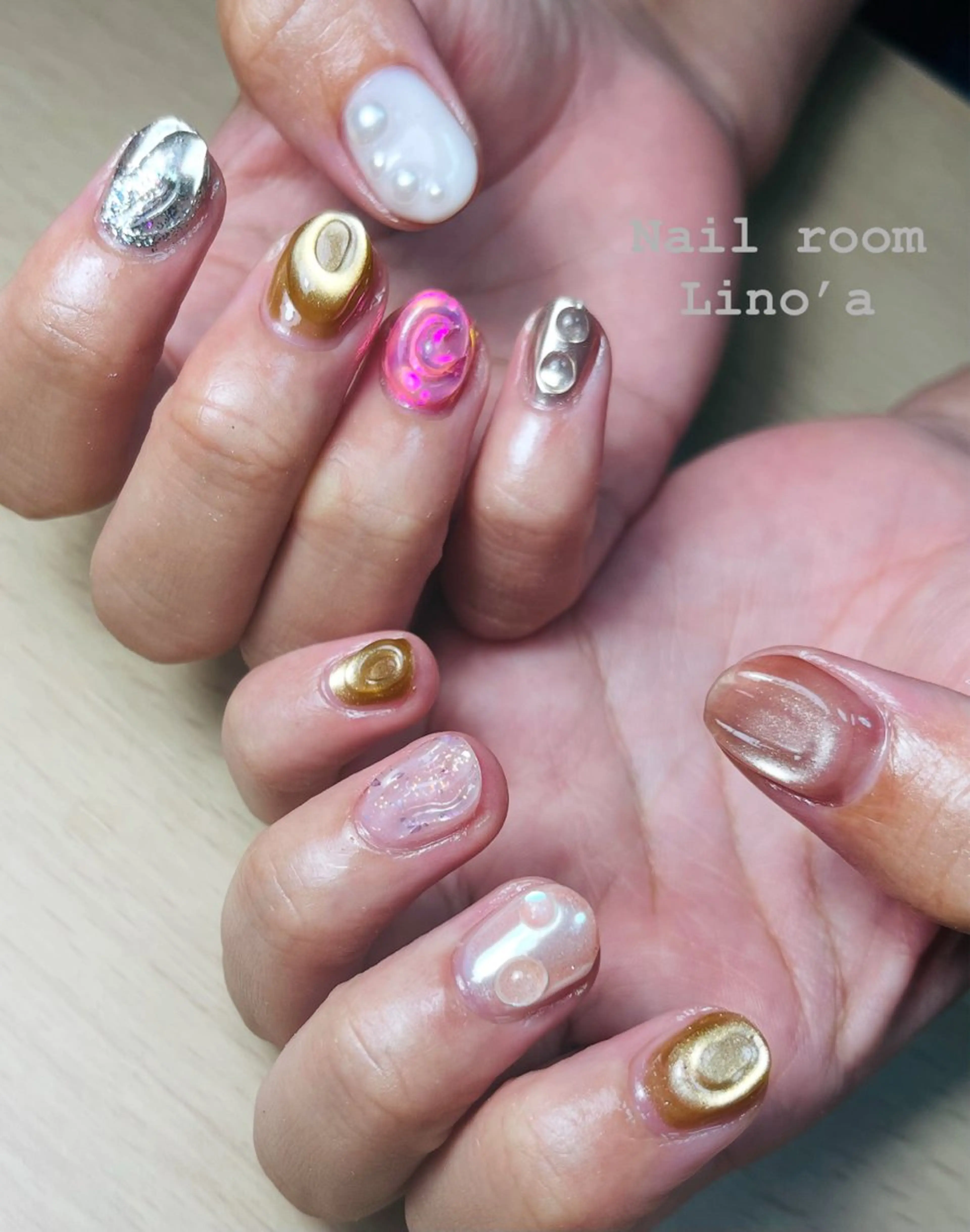 ネイル 持ち込み ハンドネイル Nail room Lino’aのネイルデザイン