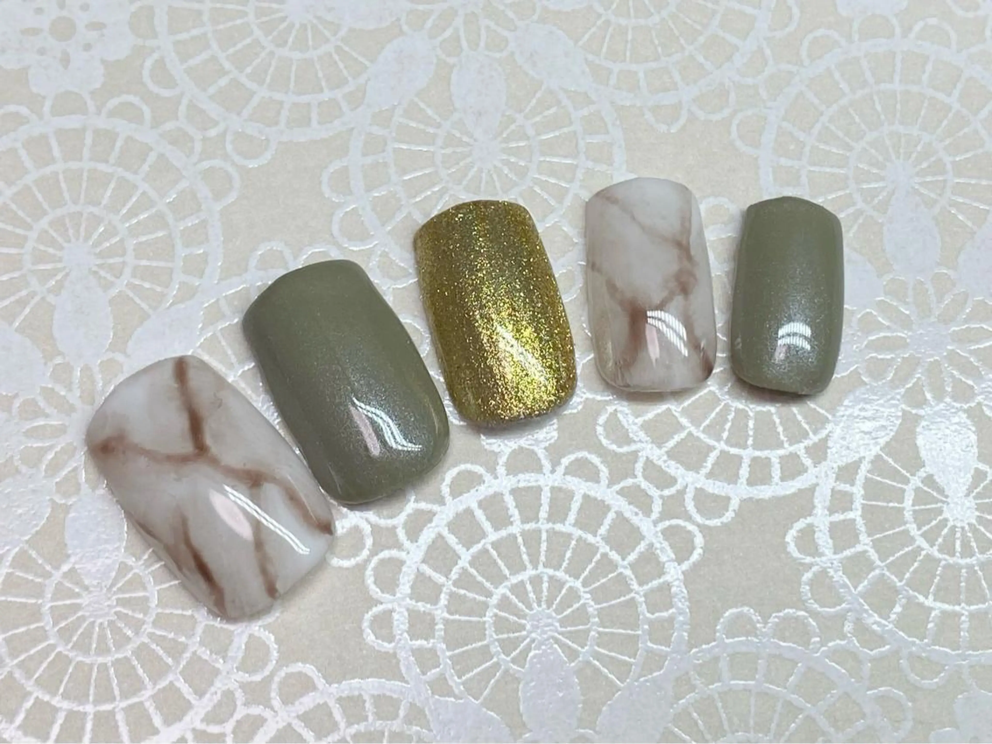 ネイル 大理石ネイル(マーブル) 痛ネイル/ワンホン/ フィルイン/長さだしのネイルデザイン