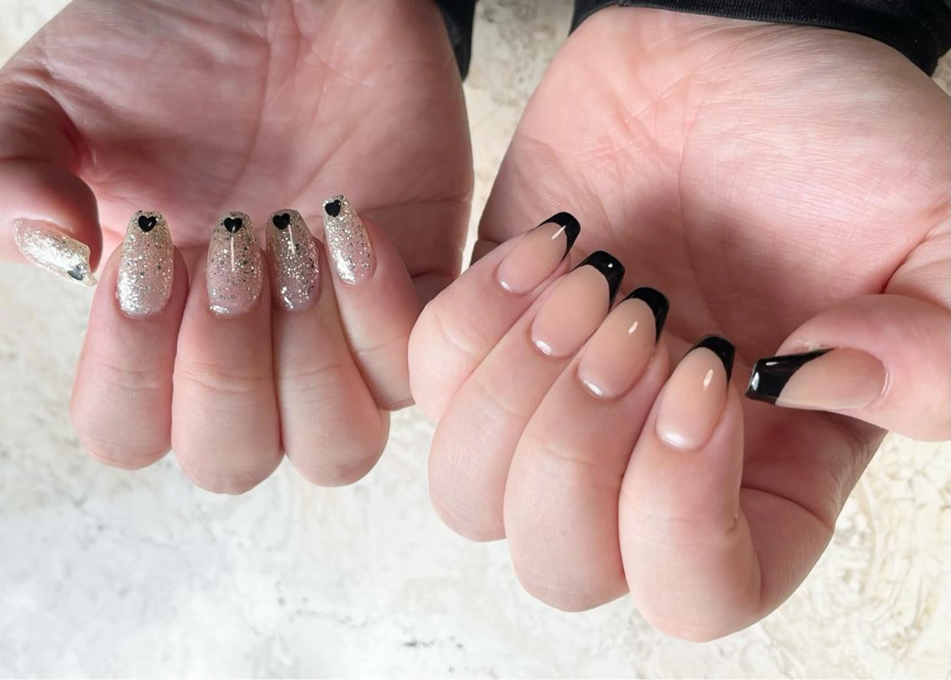 ネイル クリアネイル フレンチネイル ジェルネイル ハート 氷ネイル・うるうるネイル mieux IZUMiのネイルデザイン