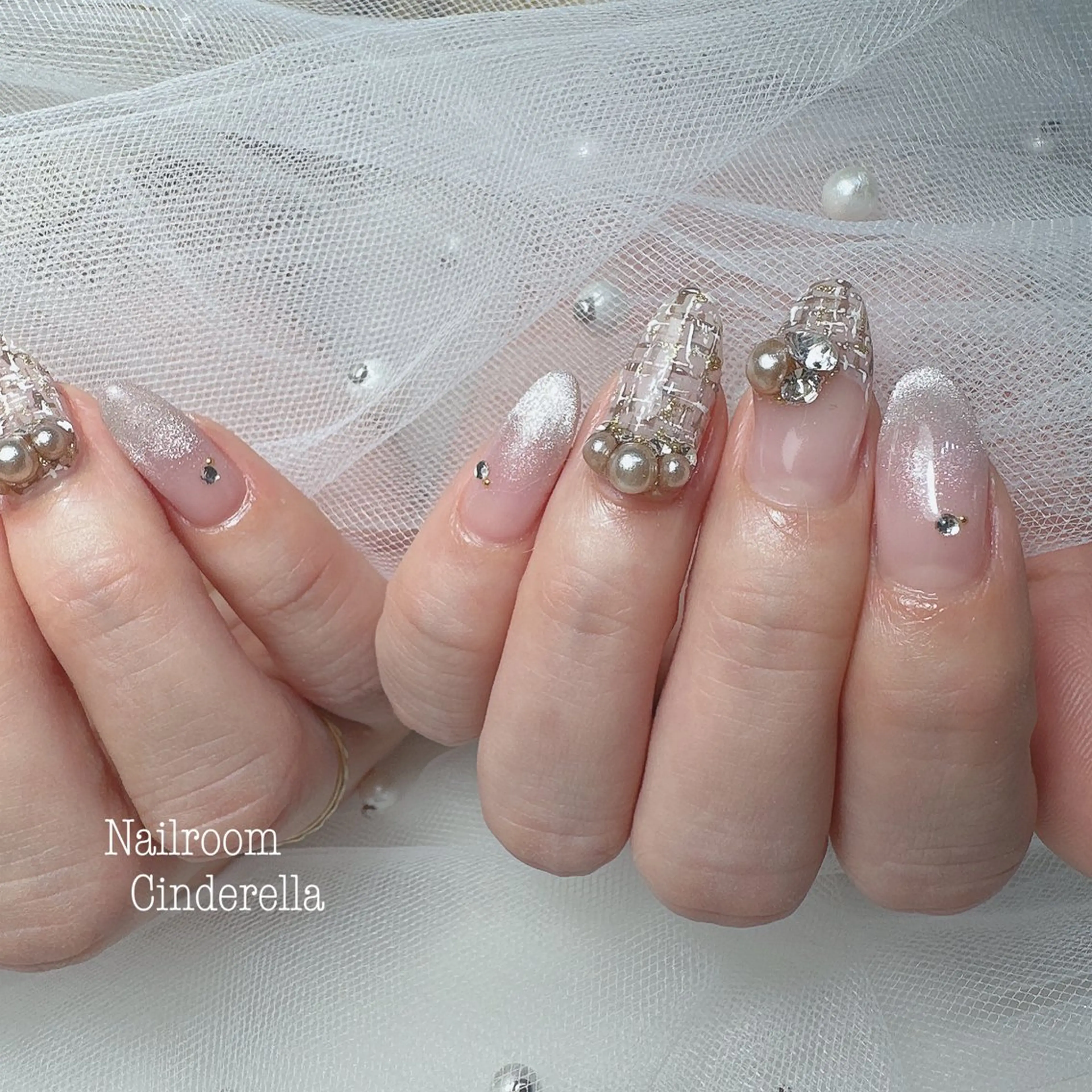 ネイル ツイードネイル Nailroom. Cinderellaのネイルデザイン