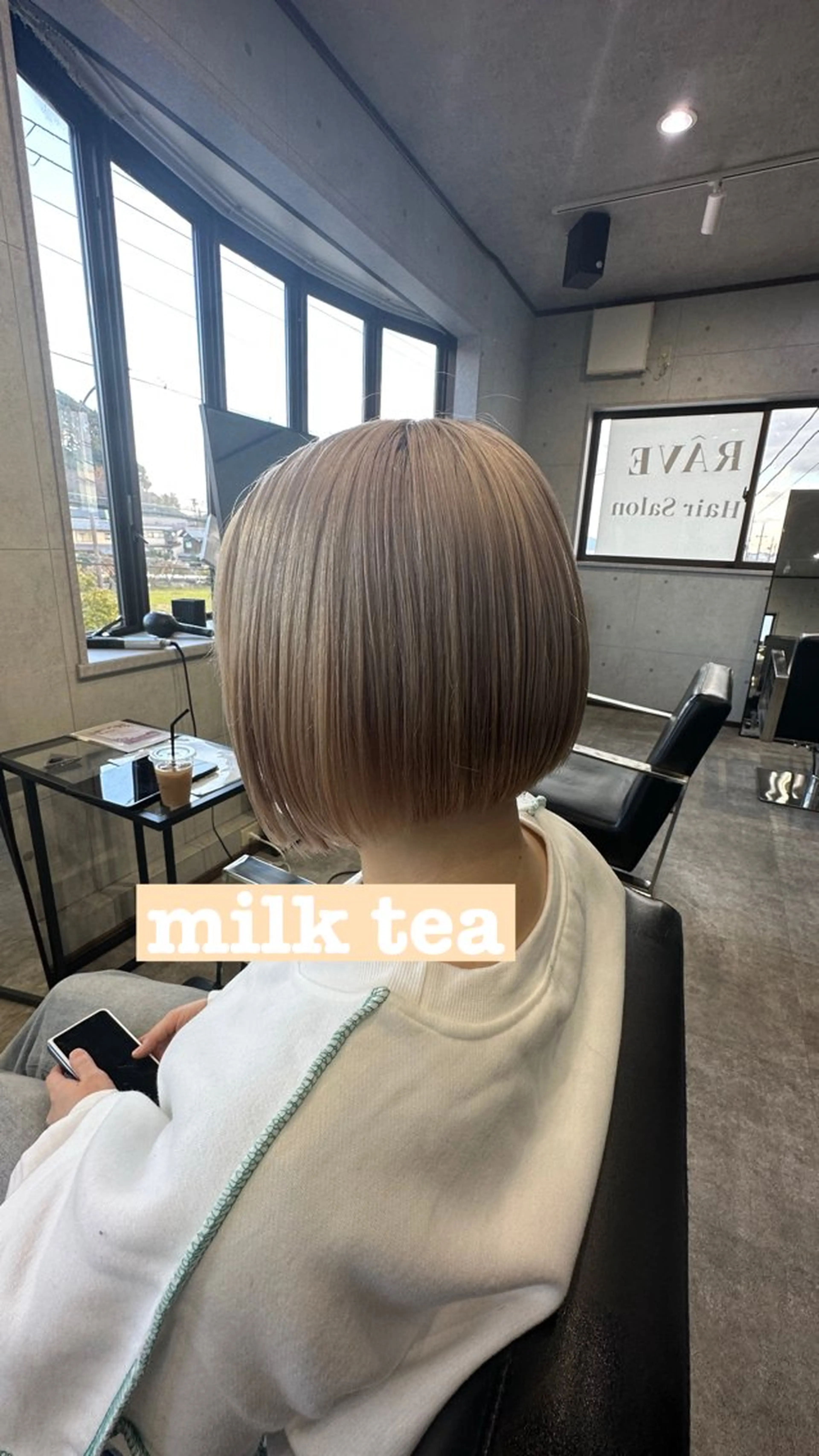 ミディアム ボブ 外国人風カラー ハイライト レイヤーカット REVE所属・馬場  麻応のヘアスタイル