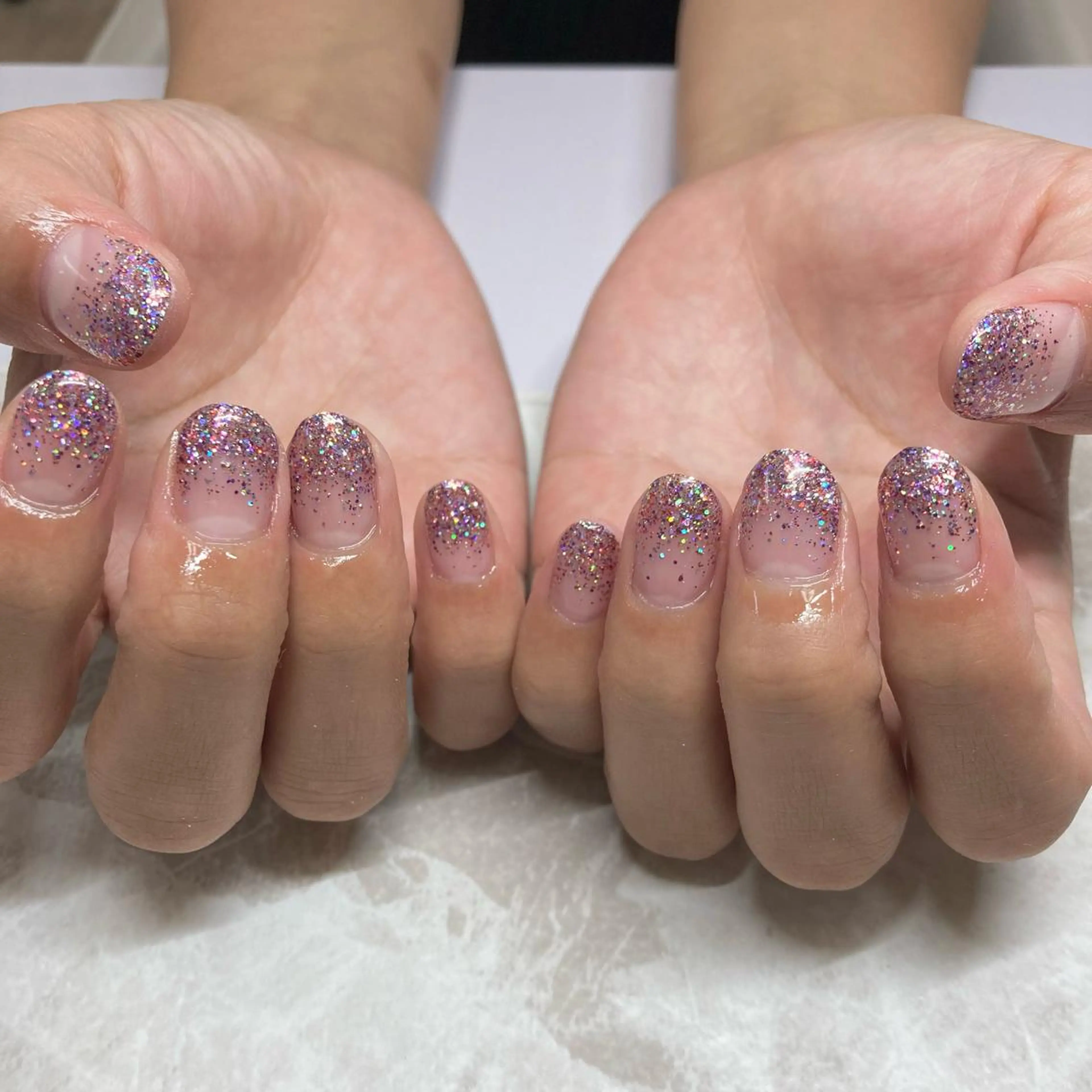 ネイル ラメ(グリッター) ラメグラデーション RicottEYELASH&NAIL所属・下城 葵のネイルデザイン