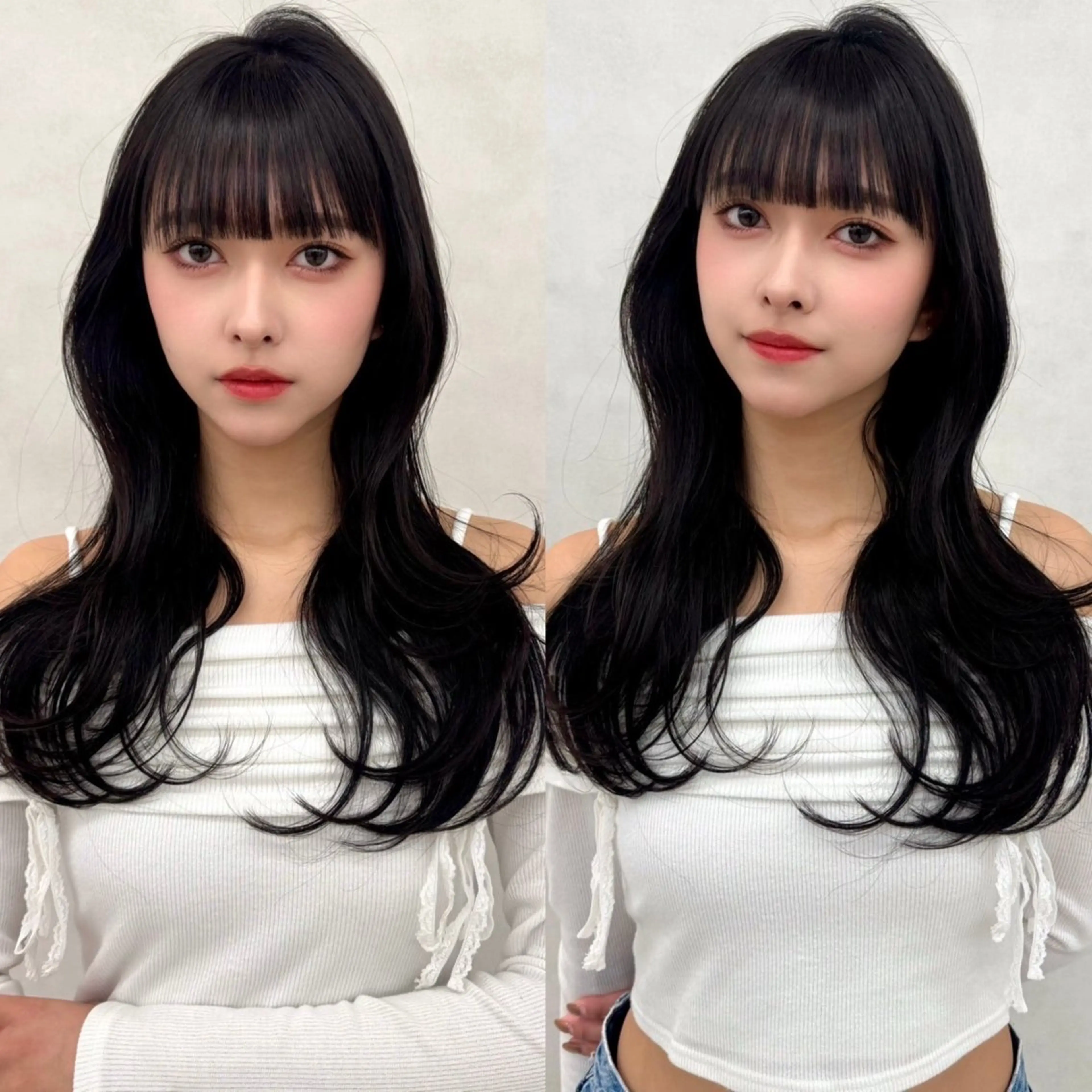 ロング カット ヘアカラー トリートメント 学割🍒韓国風カット 縮毛矯正市川悟のヘアスタイル