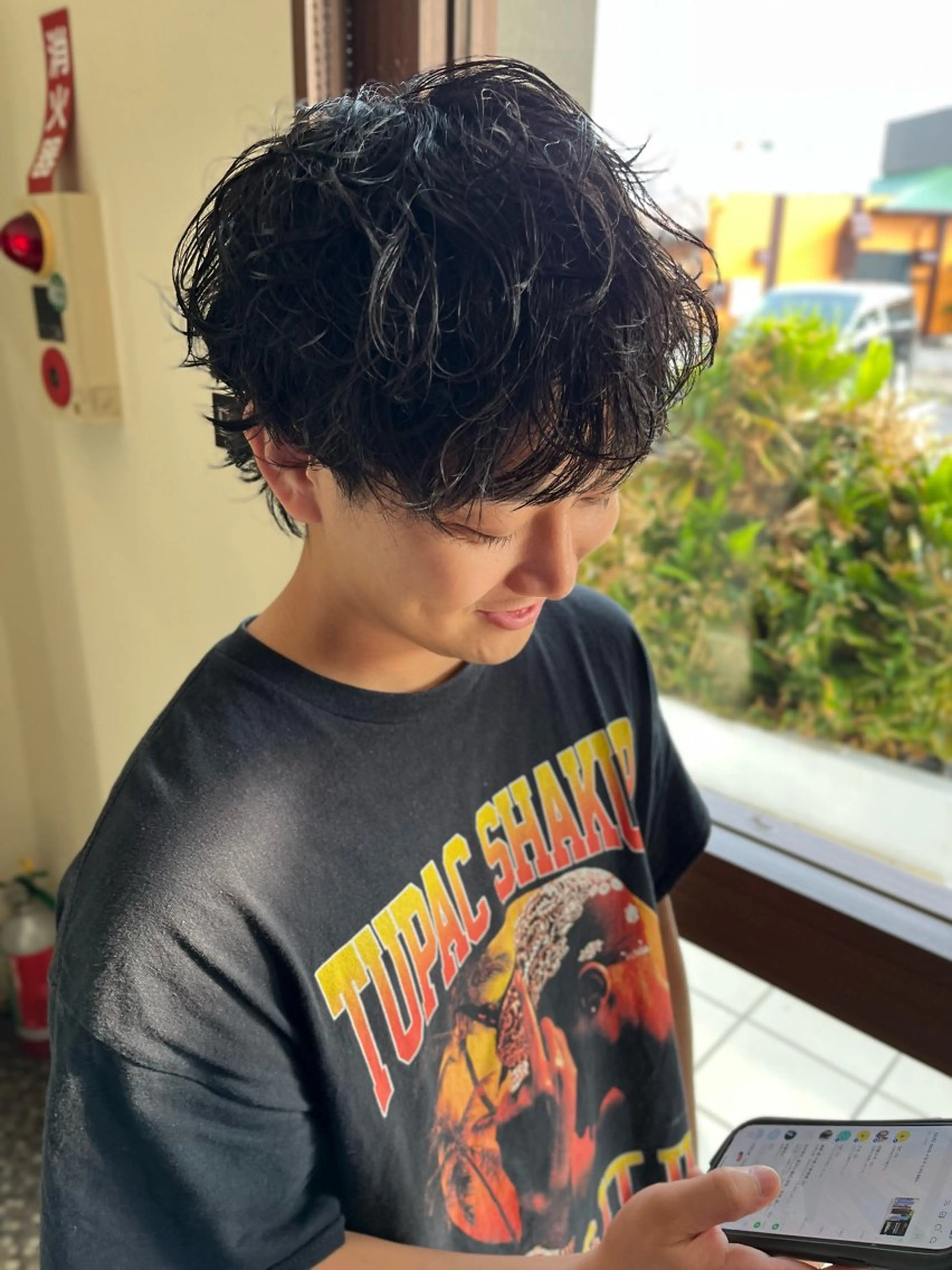 ミディアム ミディアムパーマ カット パーマ 権 燦易のヘアスタイル