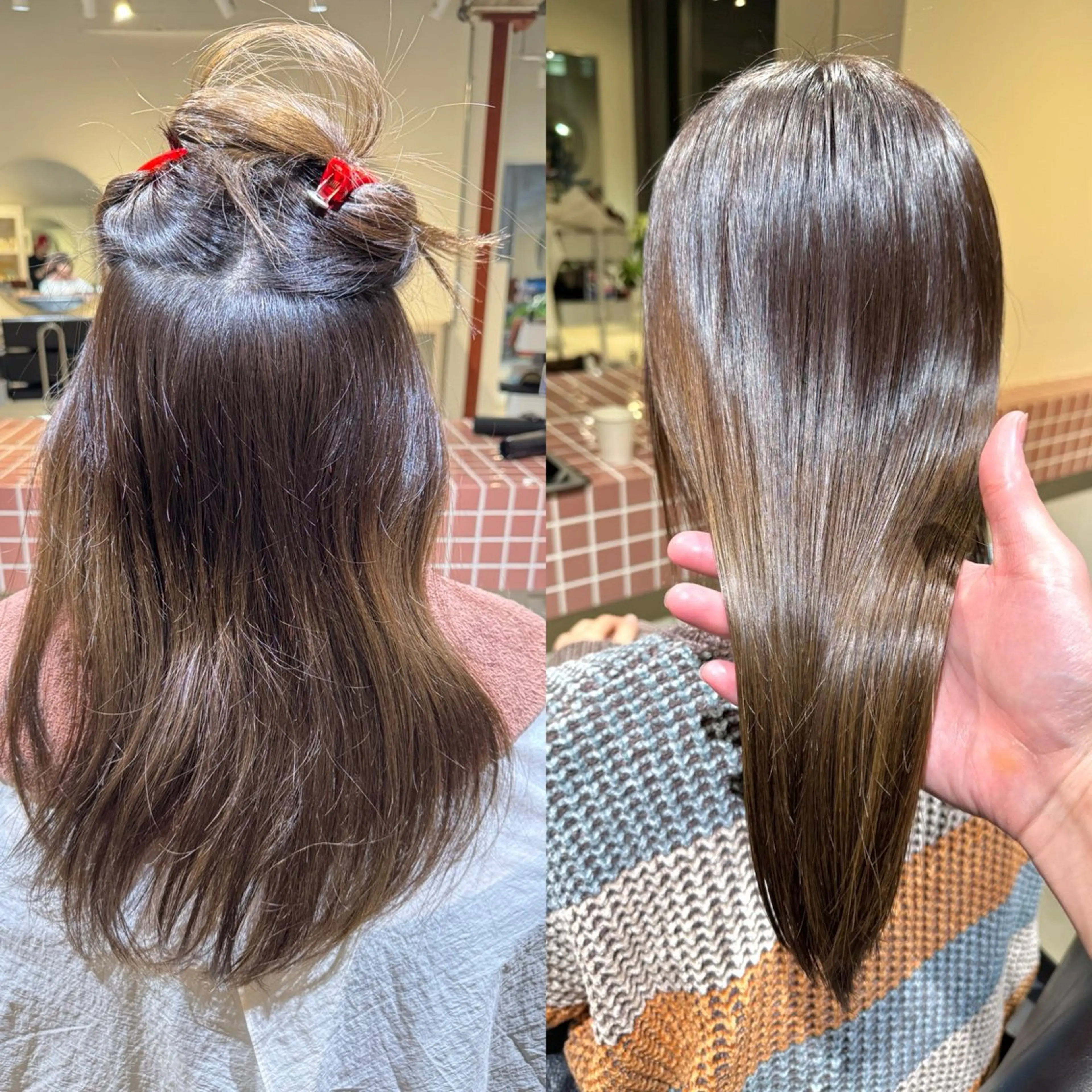 ロング 切りっぱなしボブ ショートボブ アッシュ ボブ ハイライト eto所属・髪質改善スペシャリス ト長尾勇弥/梅田中津のヘアスタイル