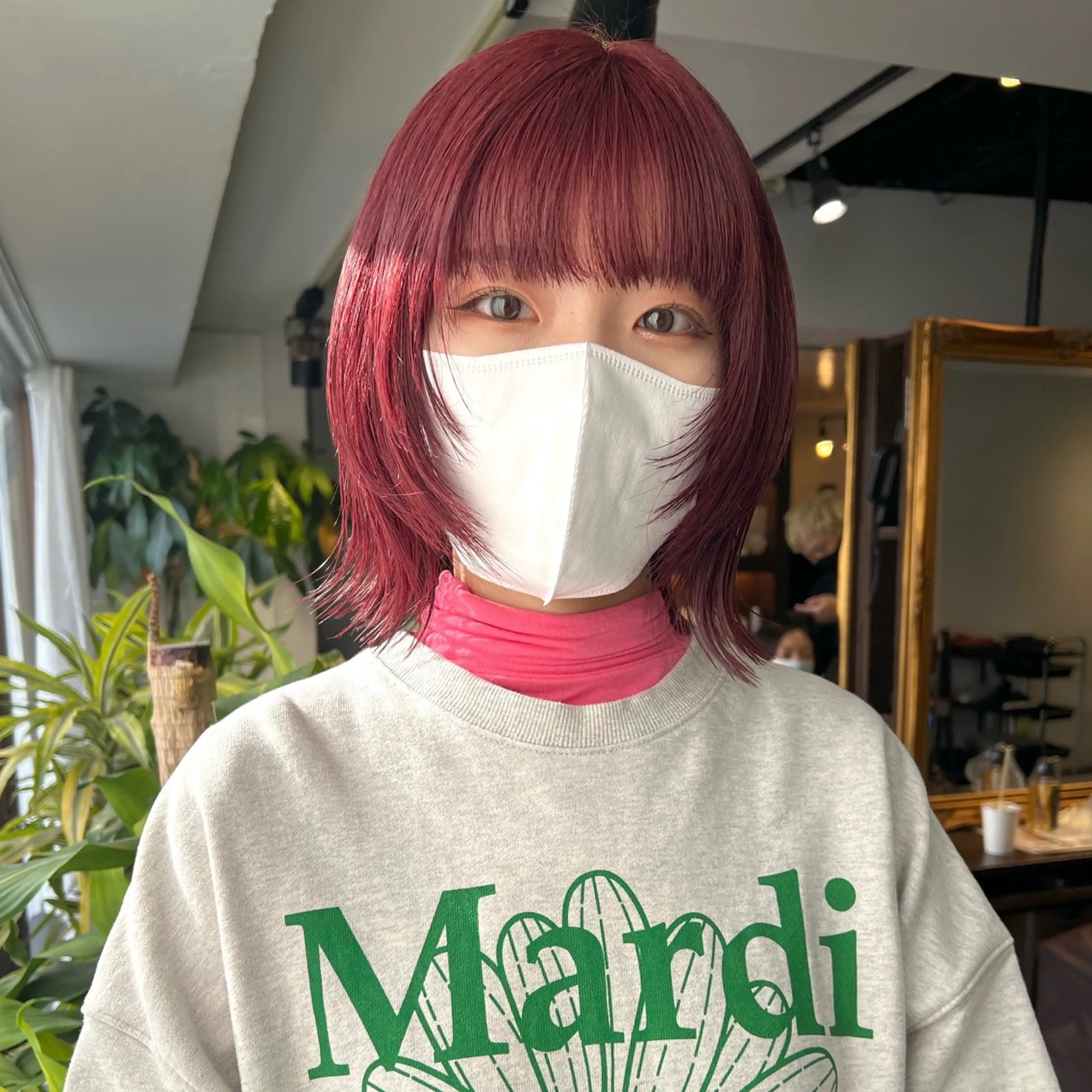 ショート カット ヘアカラー トリートメント 心斎橋ダブルカラー ボブ/レイヤーのヘアスタイル