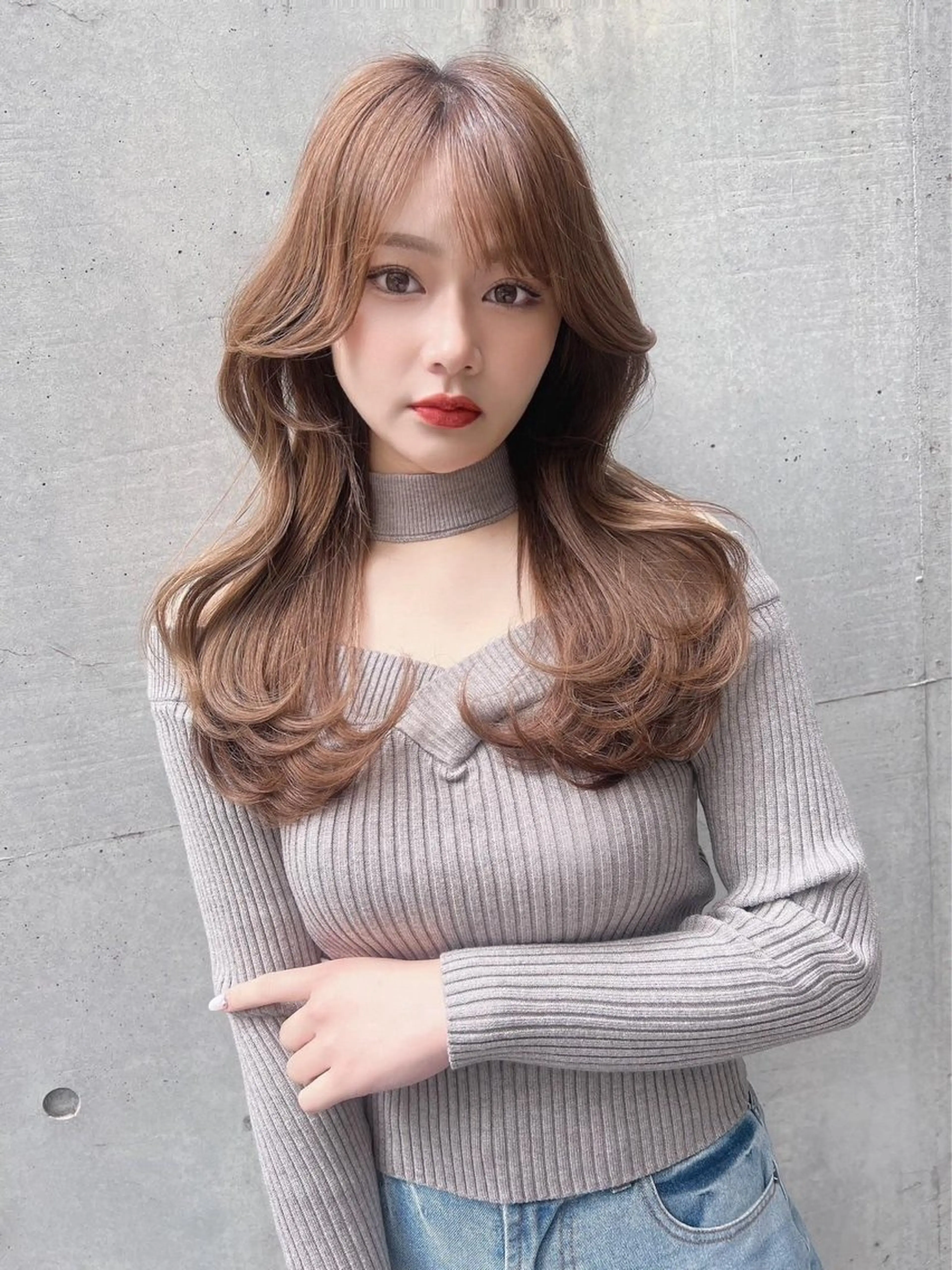 セミロング Lond  bla-ma所属・ブリーチなしカラー／ 今井春汰のヘアスタイル
