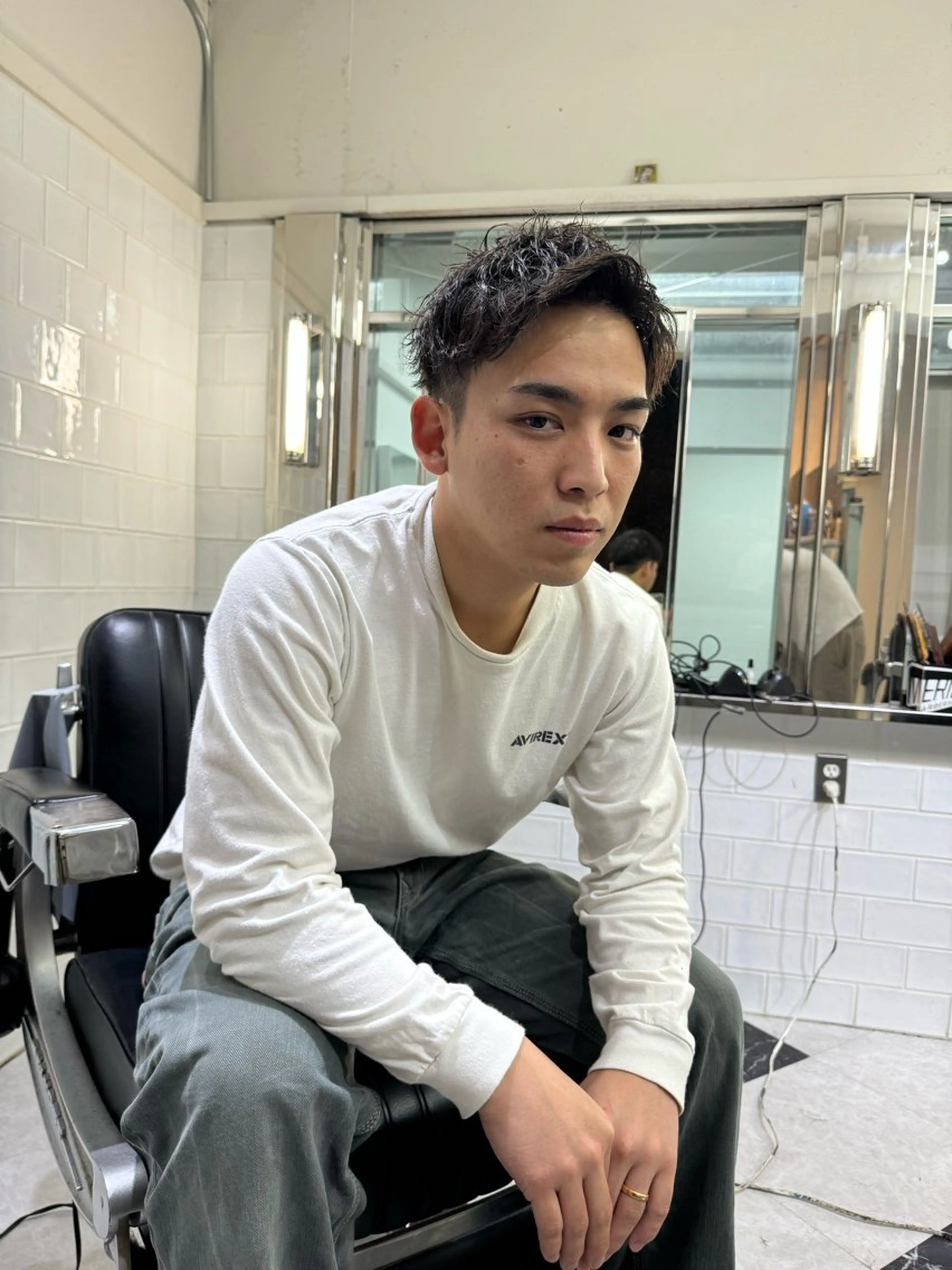 ミディアム カット Mericanbarbershop fuk所属・山田 勝士のヘアスタイル