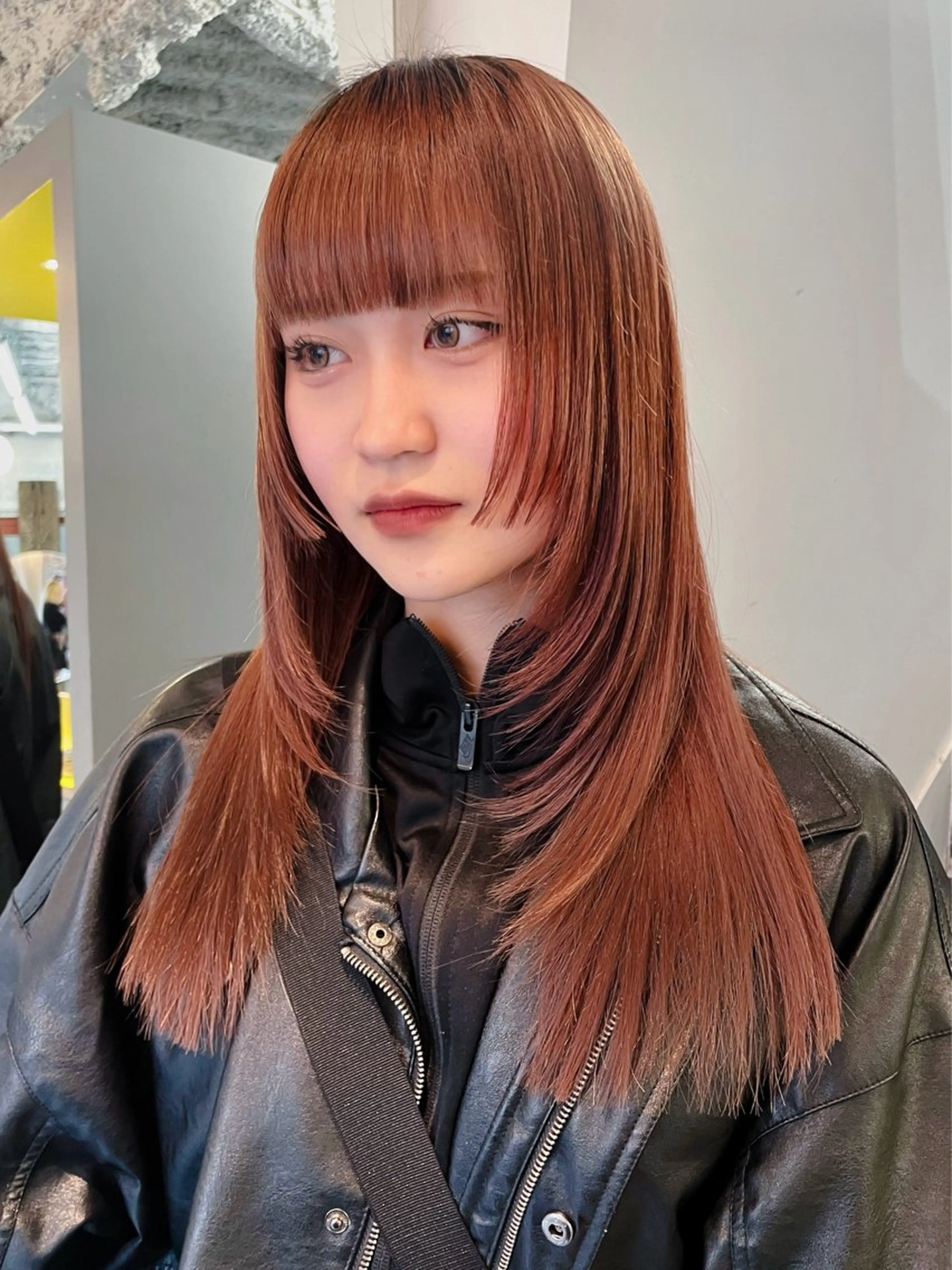 ロング カラー ヘアアレンジ 顔まわりレイヤー 姫カット レイヤーカット ハッシュカット/ 韓国ヘア☽⋰mahoのヘアスタイル