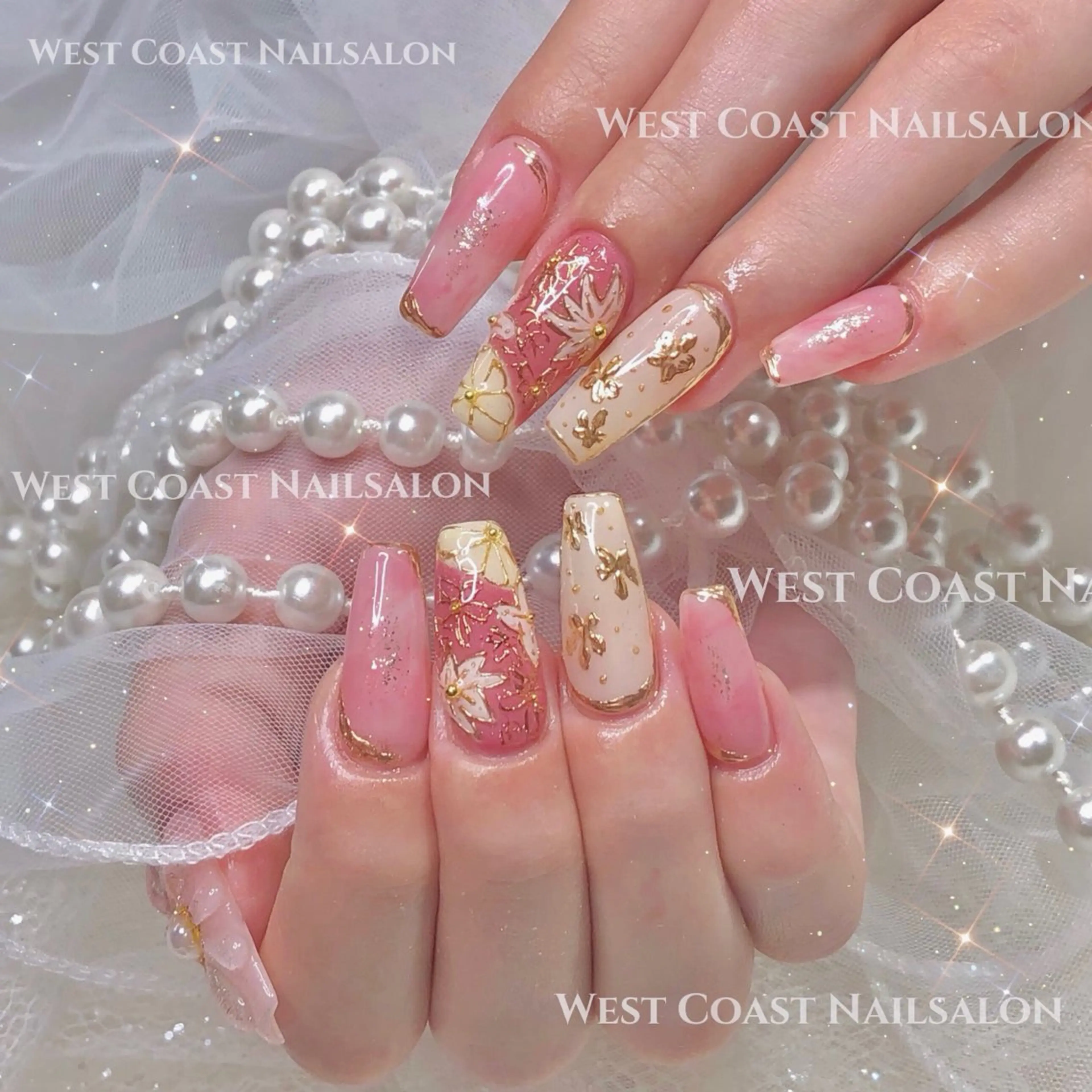 ネイル アートネイル 成人式 フラワーネイル ぷっくりネイル 春ネイル west coast スカルプ専門店のネイルデザイン