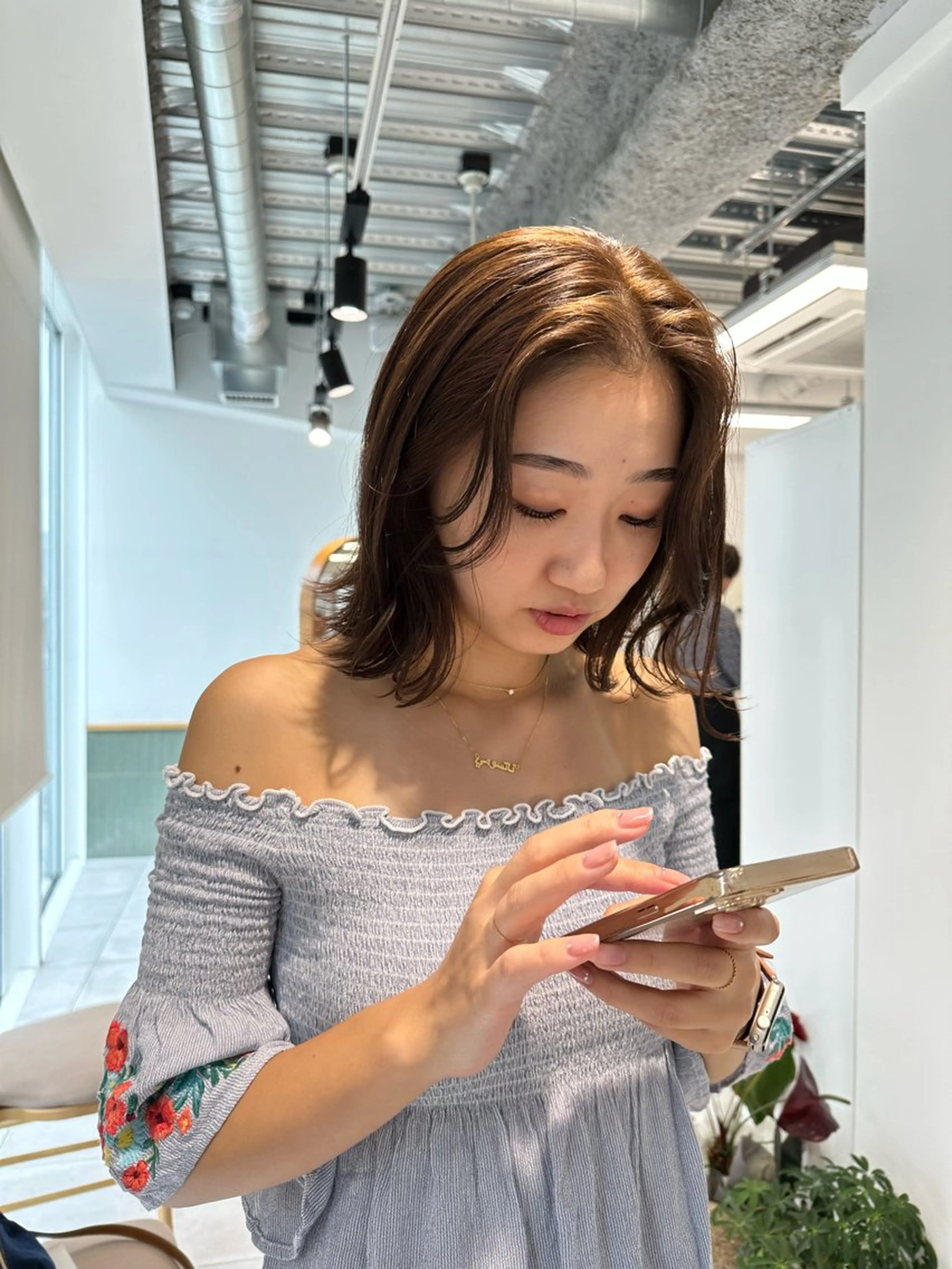 ミディアム カラー キッズ カット ヘアカラー トリートメント オトナヘア🌿 harukaのヘアスタイル
