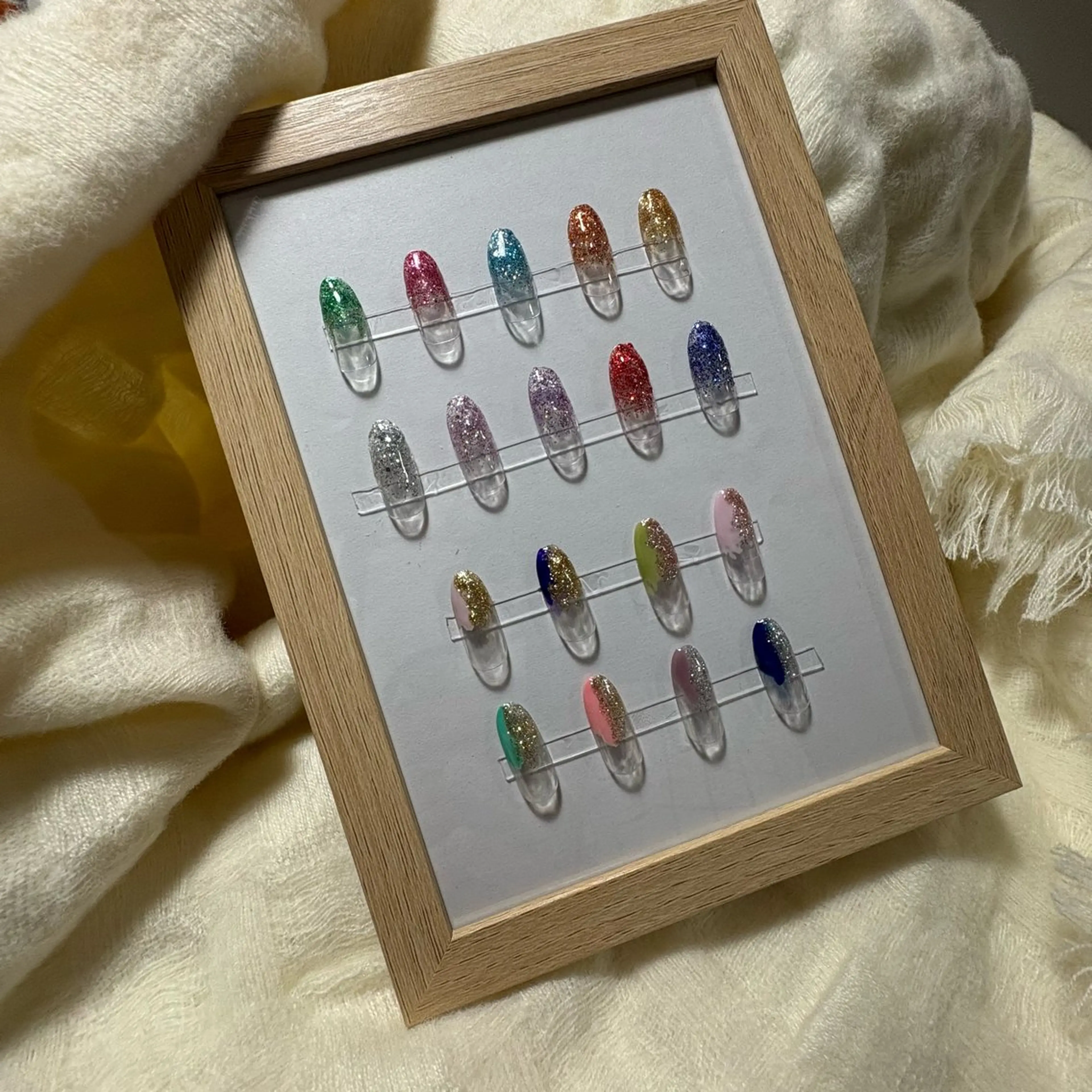 🩵〈オフなし〉ラメグラデーションor             塗りかけネイル🤍の写真