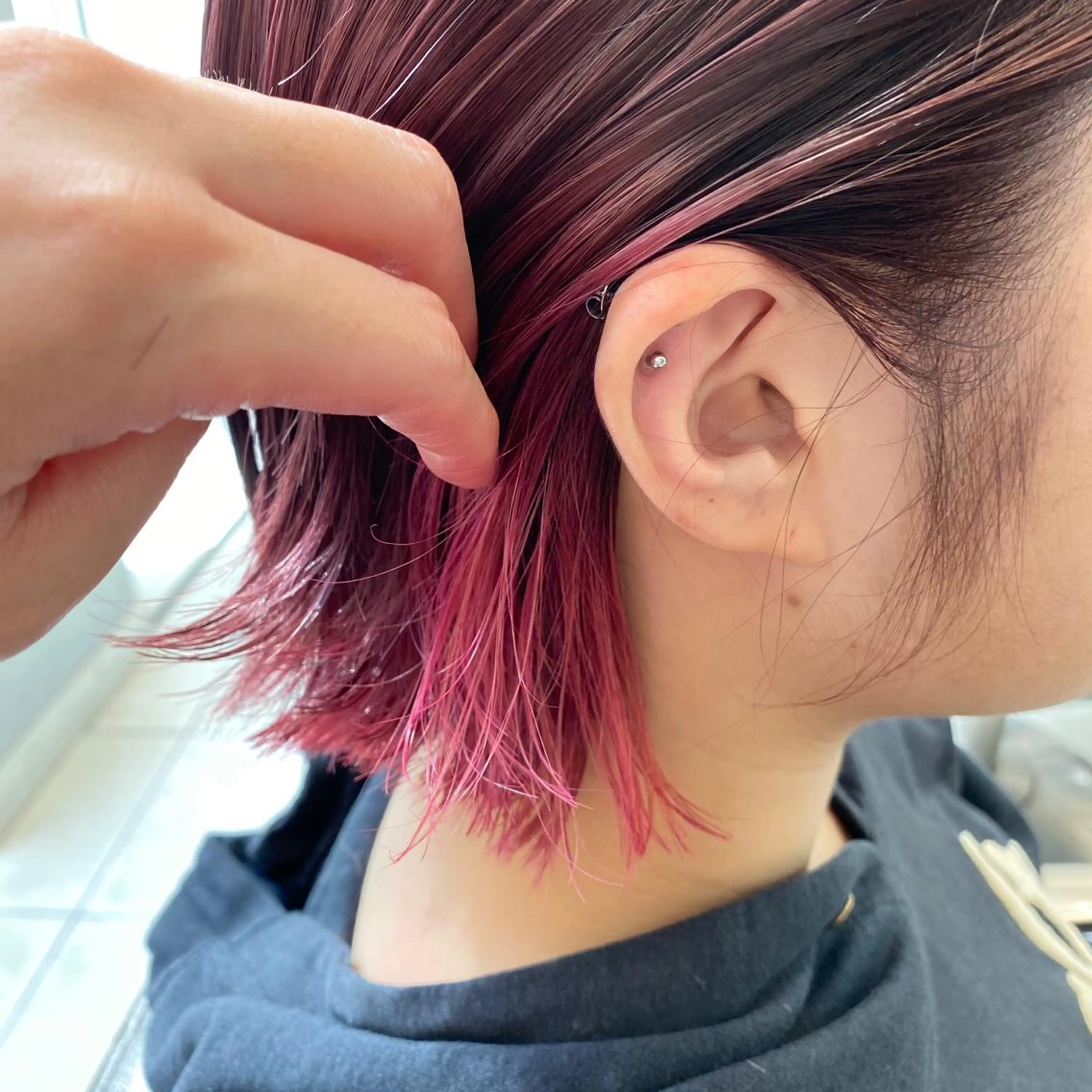 ミディアム カラー カシス ピンクカラー ヘアカラー トリートメント 韓国ヘア🇰🇷 トヨキトキコのヘアスタイル