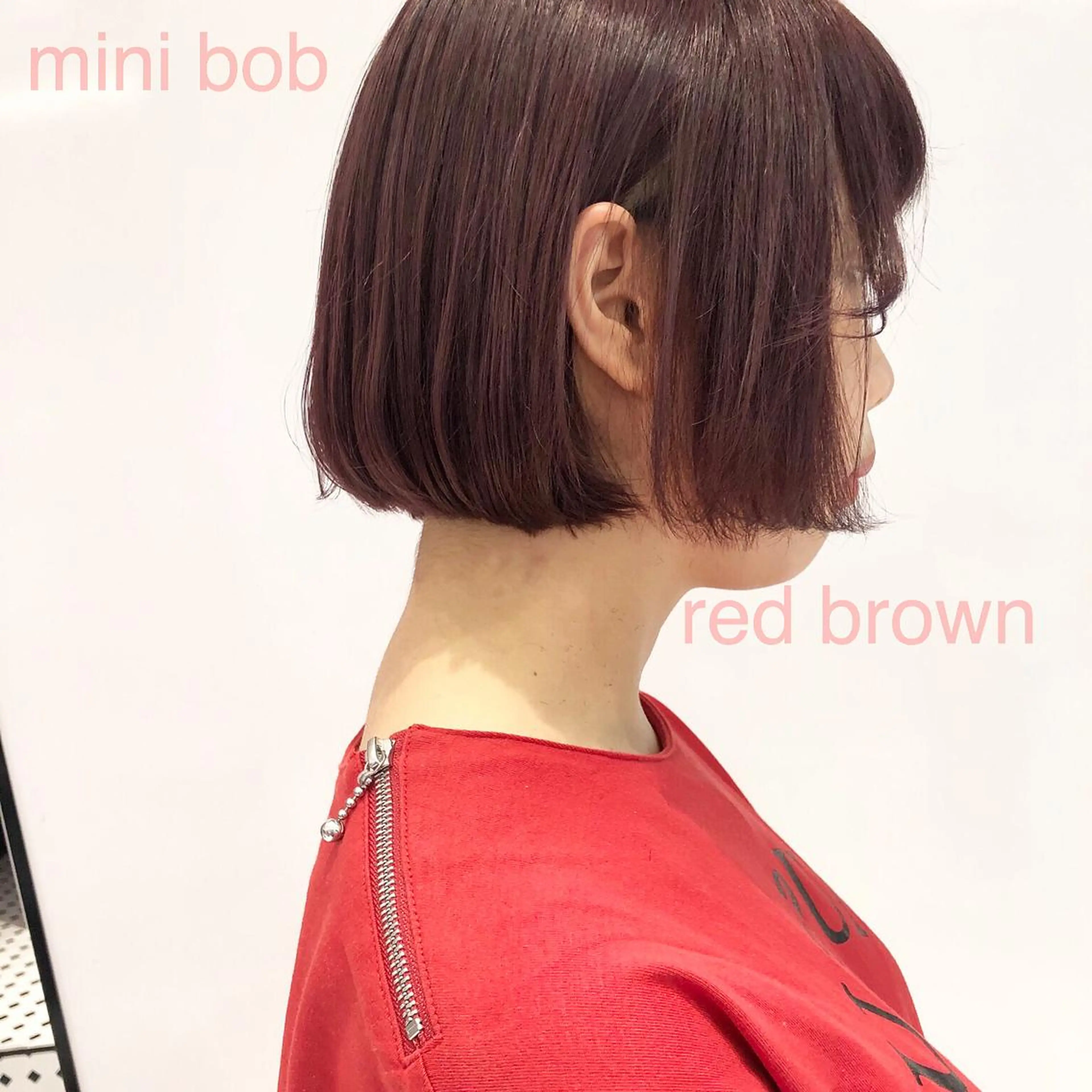 ショート カラー ブラウンカラー レッドカラー レッドブラウン ボブ カット ヘアカラー keen吉祥寺所属・相川 愛実のヘアスタイル