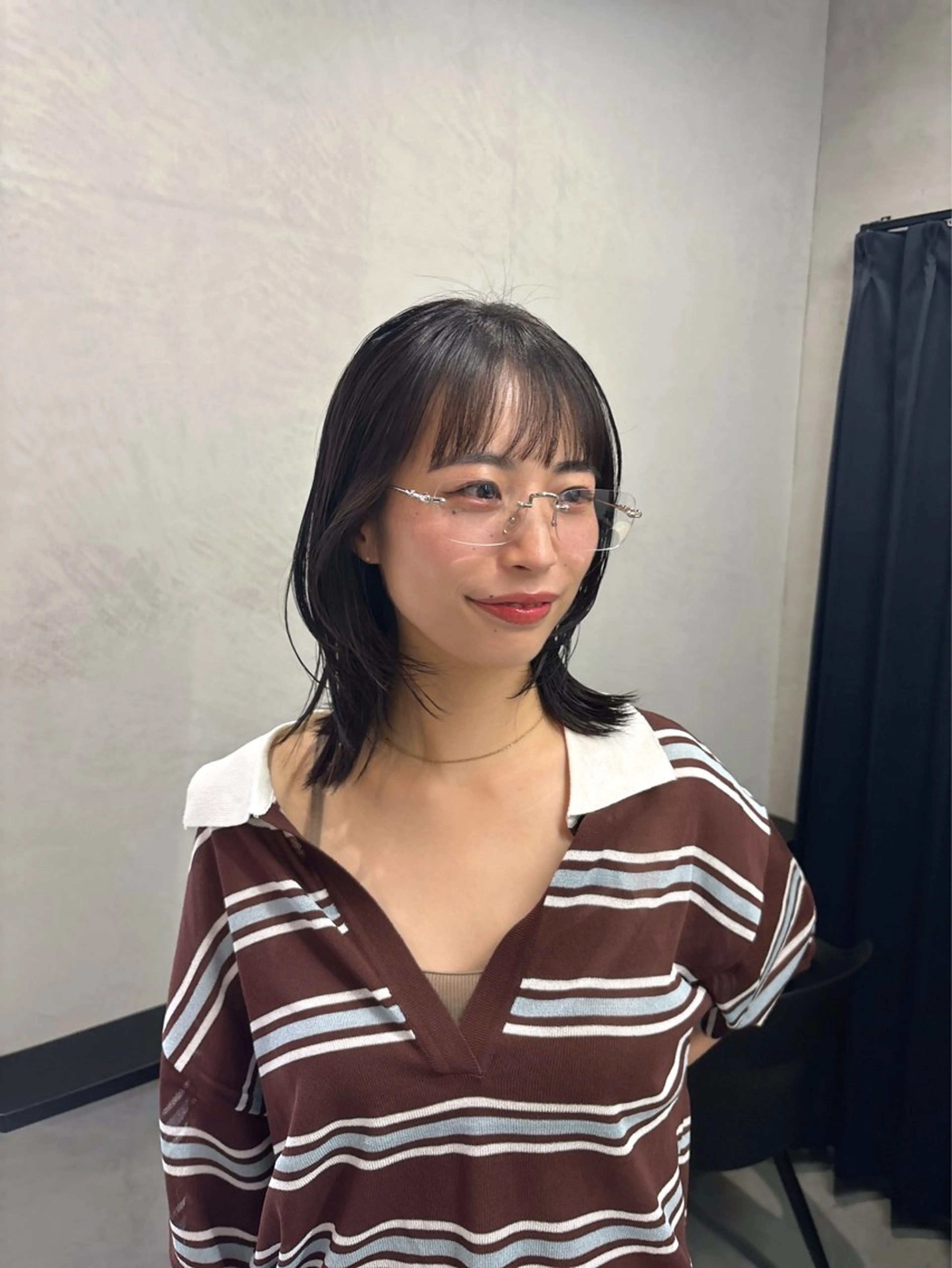 ミディアム カット ヘアカラー Haruka韓国風 似合わせカット♡のヘアスタイル