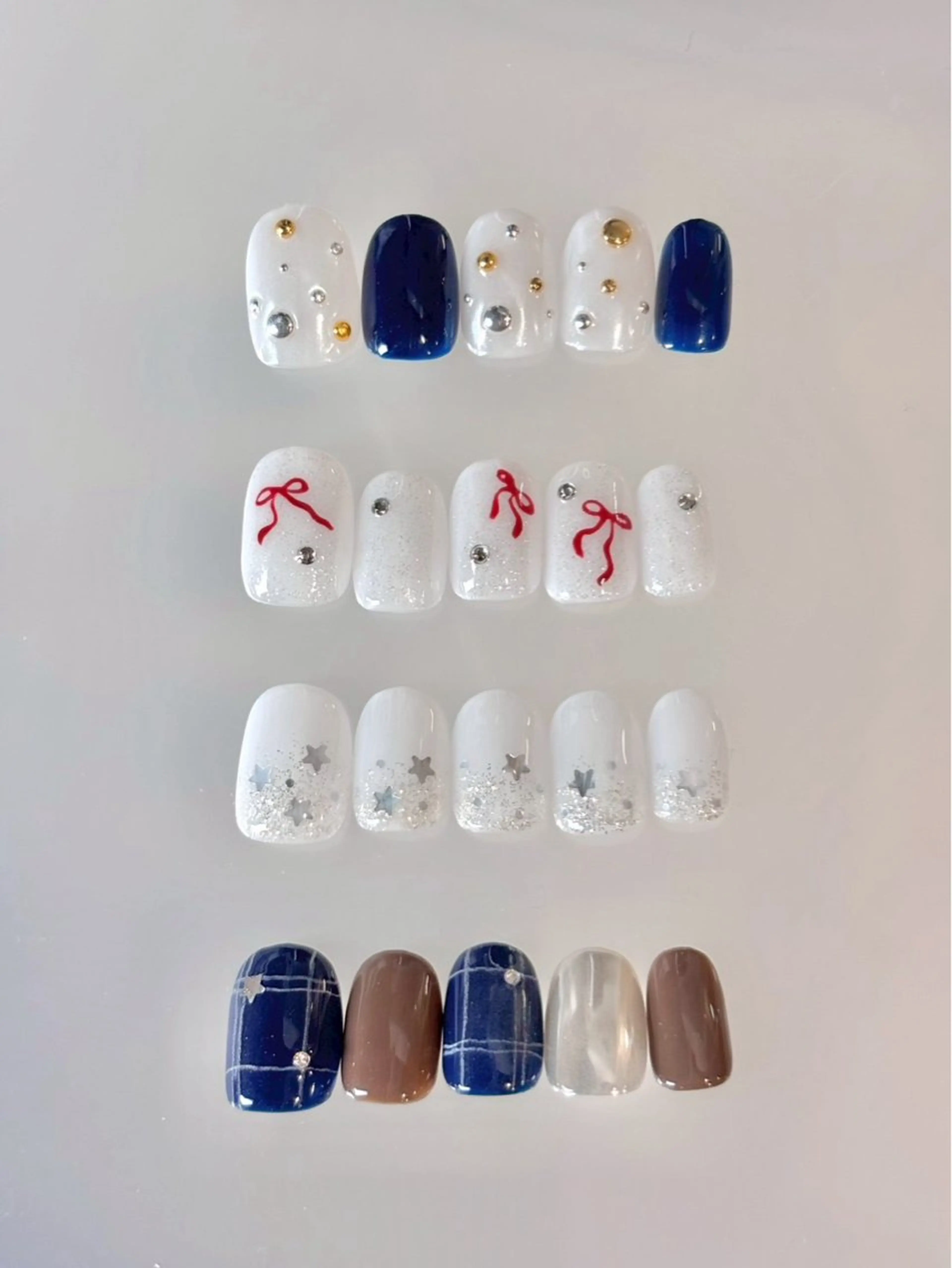 ネイル リボン 冬ネイル ハンドネイル iconail 下北沢 NONのネイルデザイン