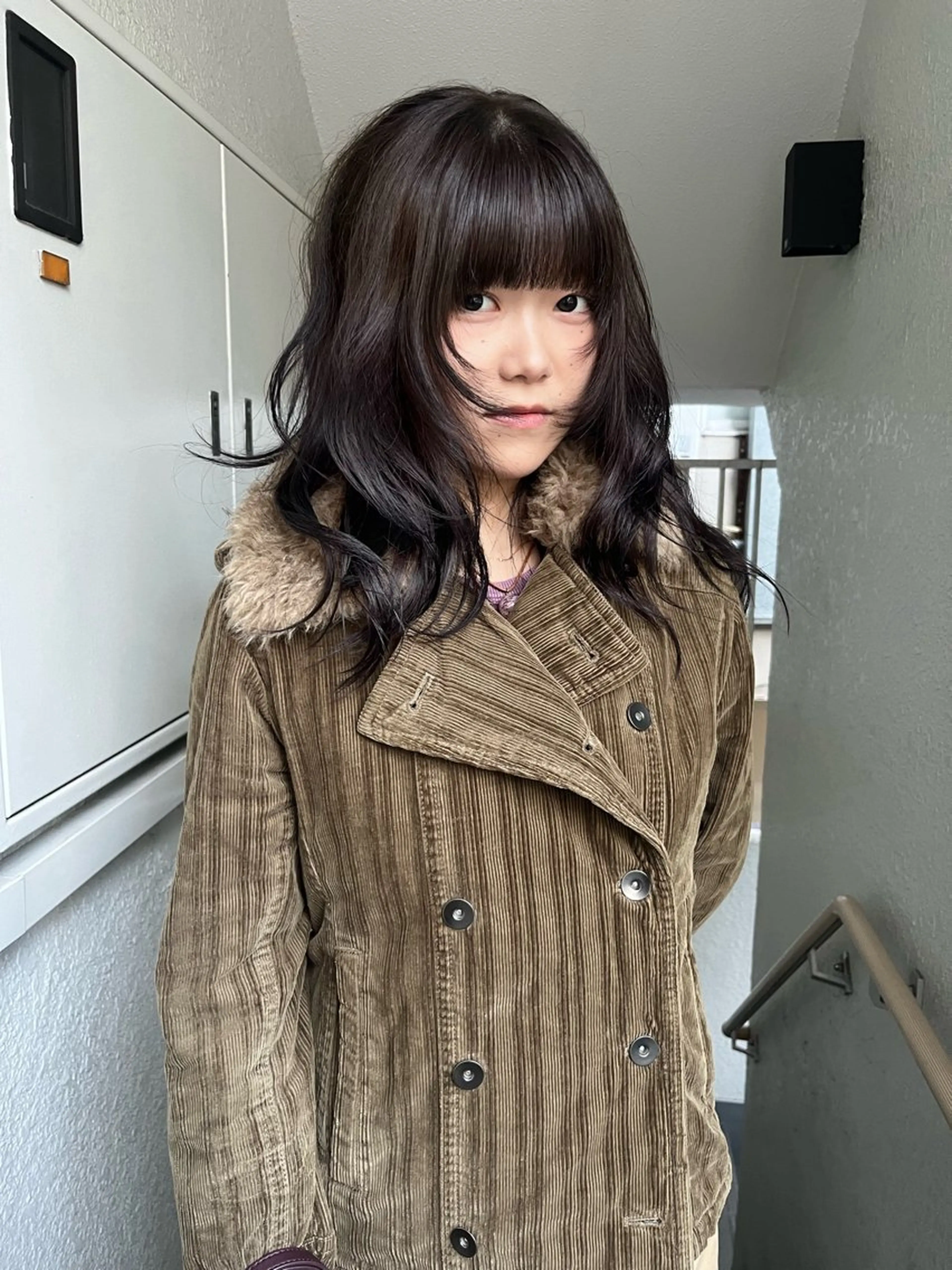 セミロング カラー ハッシュカット🐈 韓国レイヤー/ののかのヘアスタイル