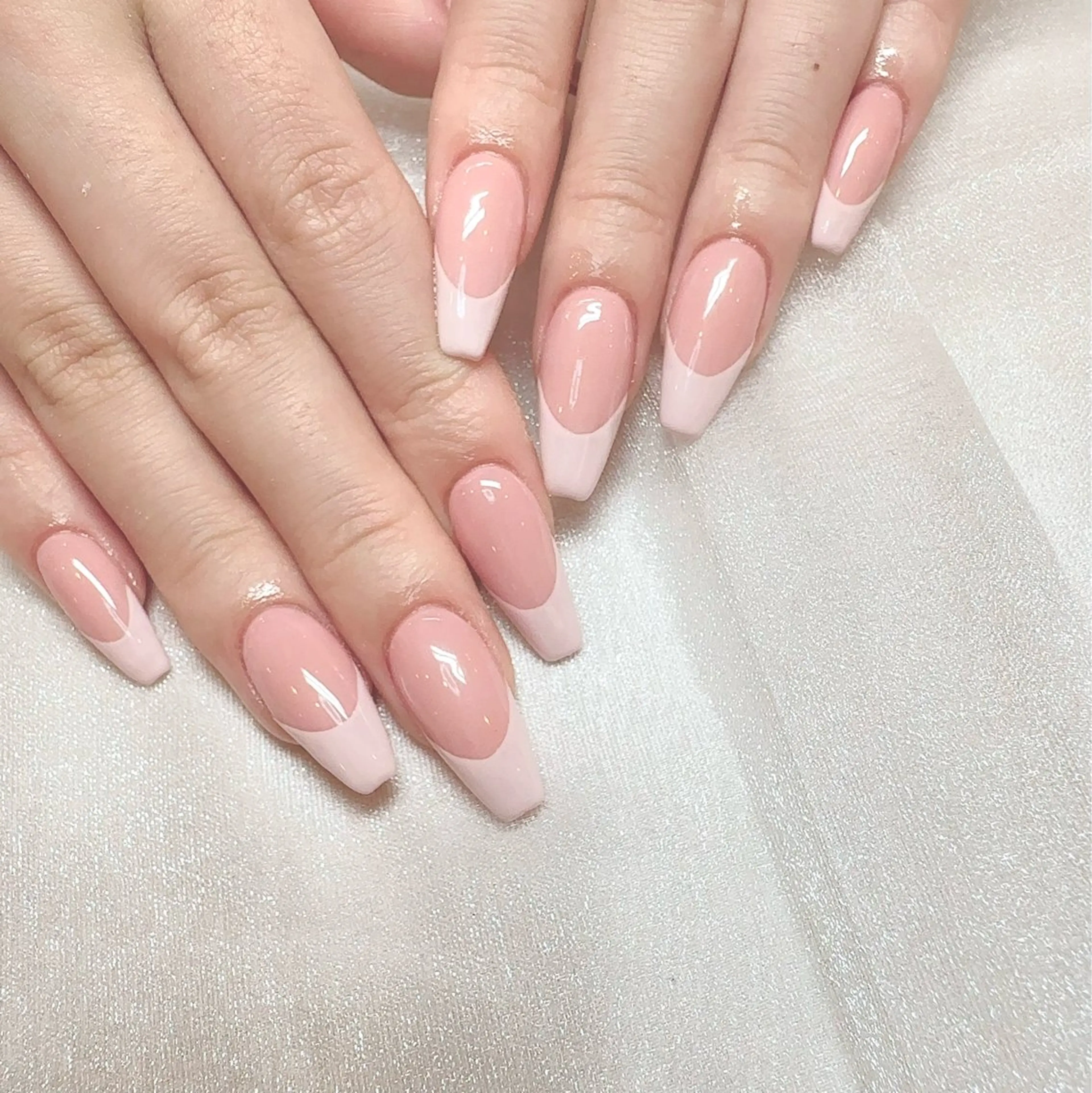 ネイル フレンチネイル ピンク ハンドネイル LOVE NAIL 店長　MIKAのネイルデザイン