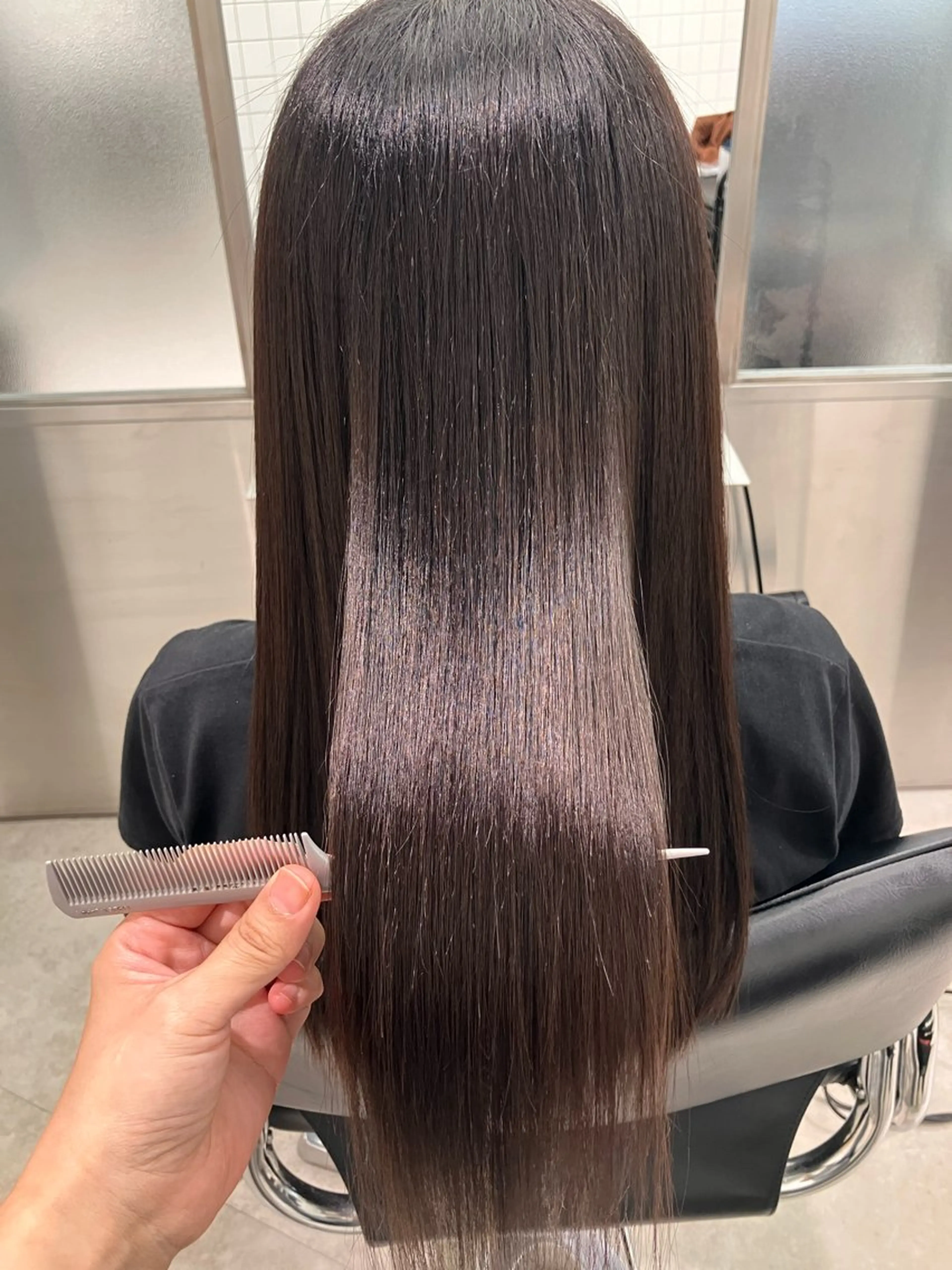 ロング カラー ブラウンカラー ココアブラウン 髪質改善 ヘアカラー トリートメント GOTODAY シェアサロン梅田NU茶屋町店所属・髪質改善/艶カラー 縮毛矯正/みほのヘアスタイル