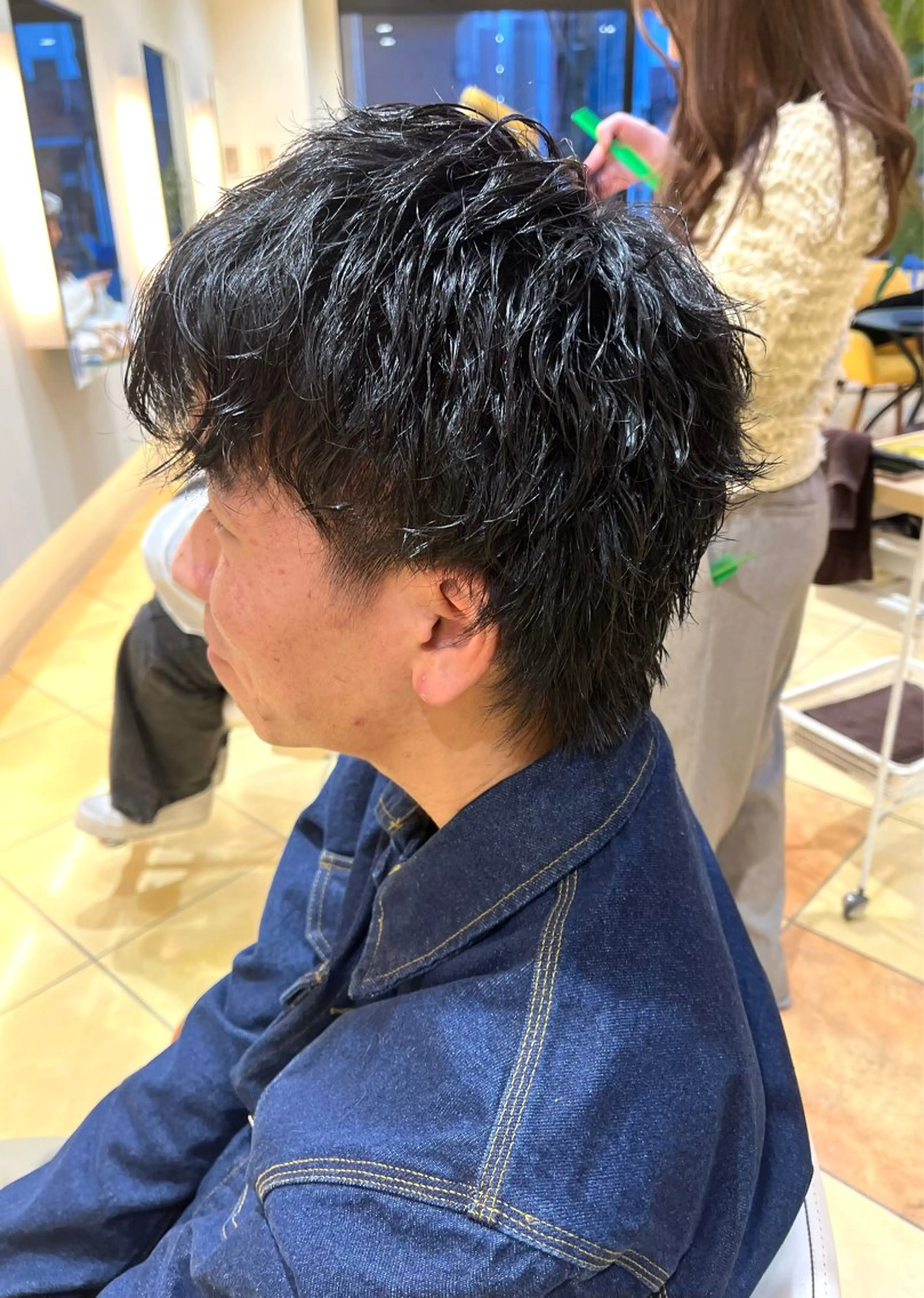 ショート パーマ メンズ メンズパーマ ツイストスパイラルパーマ メンズウルフカット ショートヘア ウルフカット カット パーマ メンズパーマ特化 外山　健太のヘアスタイル