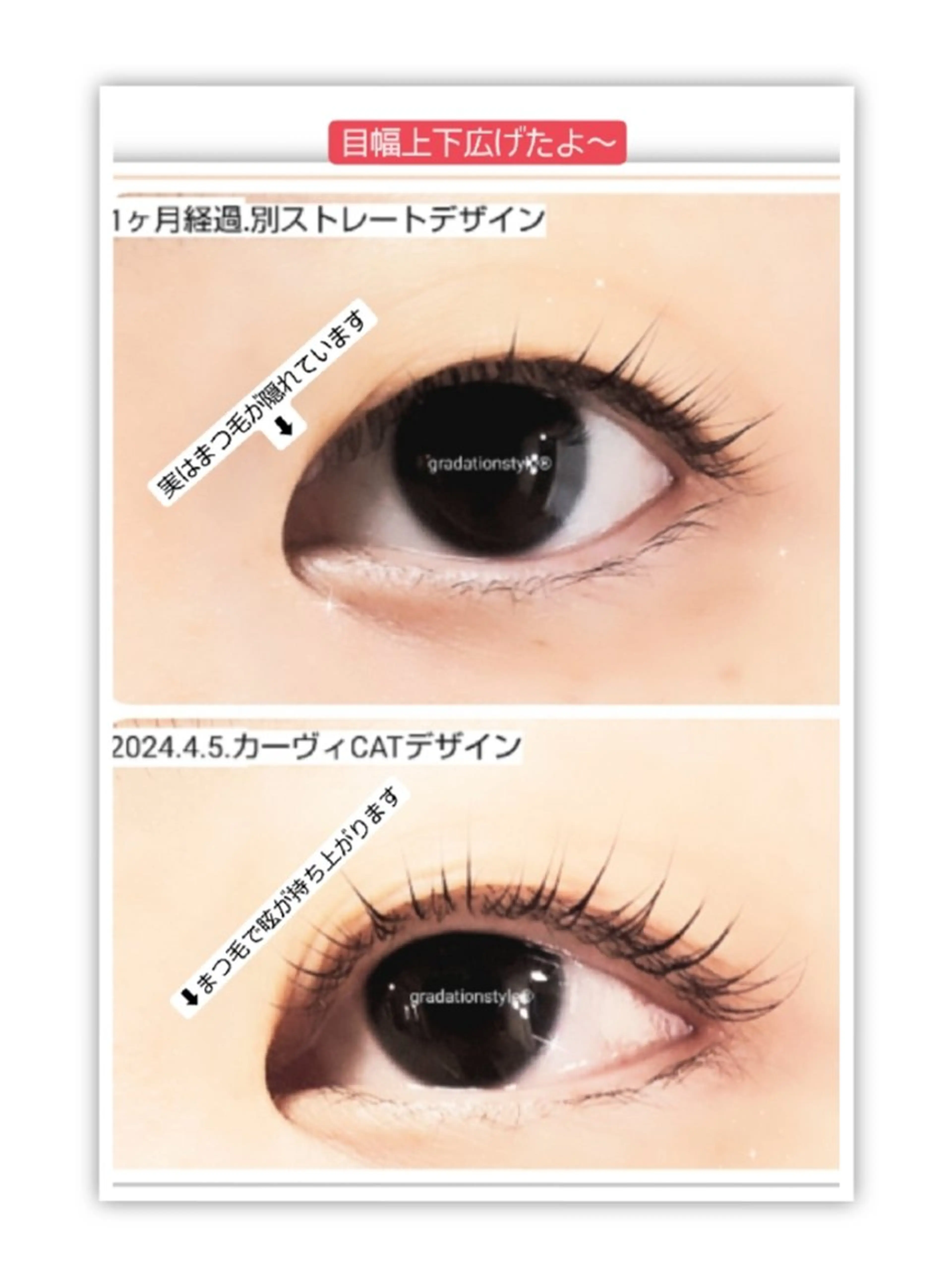 マツエク・マツパ まつげパーマ 一重×まつ毛パーマ 🎼グラデーション スタイル札幌♫*✧のマツエク・マツパデザイン