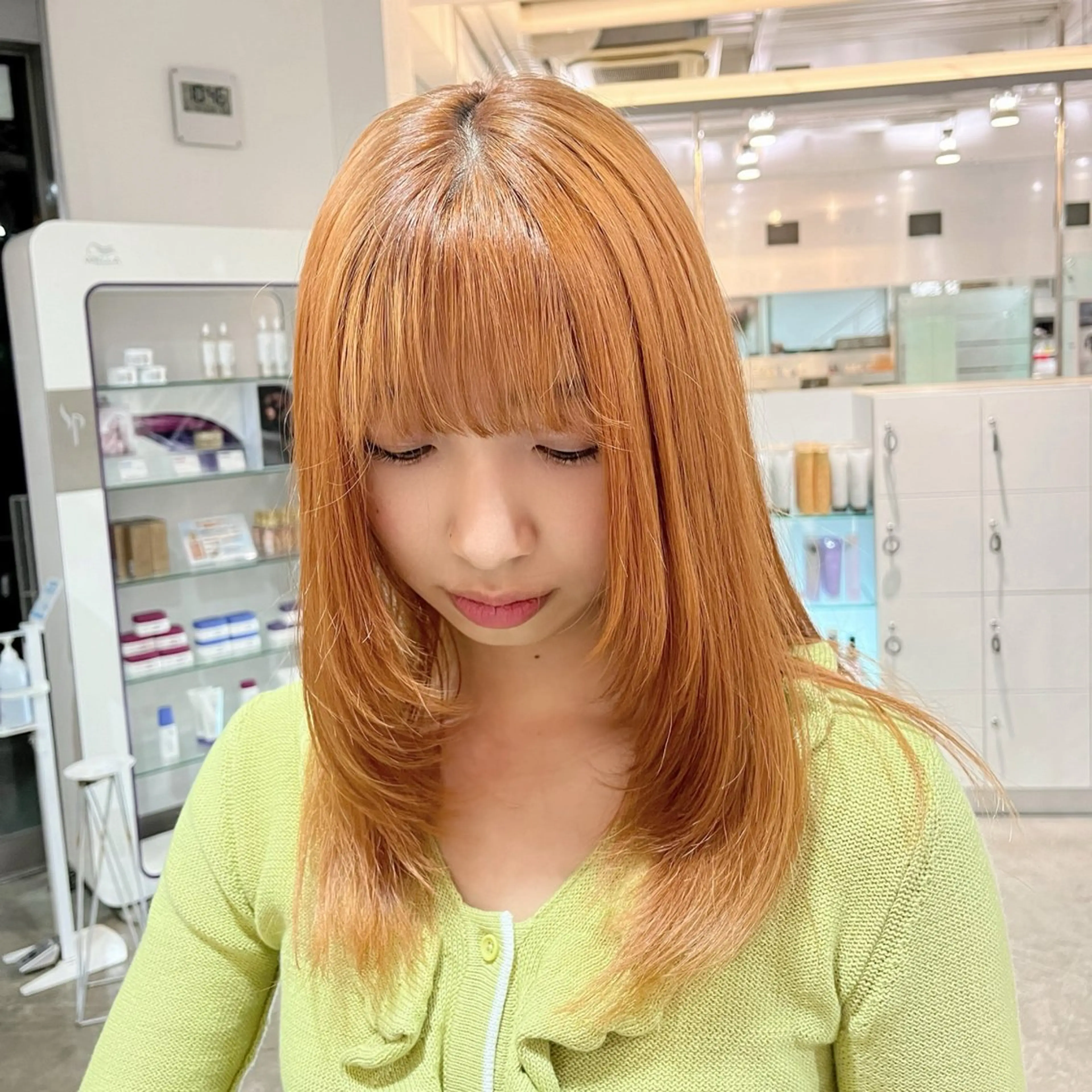 セミロング カラー 黒髪 顔まわりレイヤー レイヤーカット KUTEN所属・岐阜パーマ/透明感 カラー/Genkiのヘアスタイル