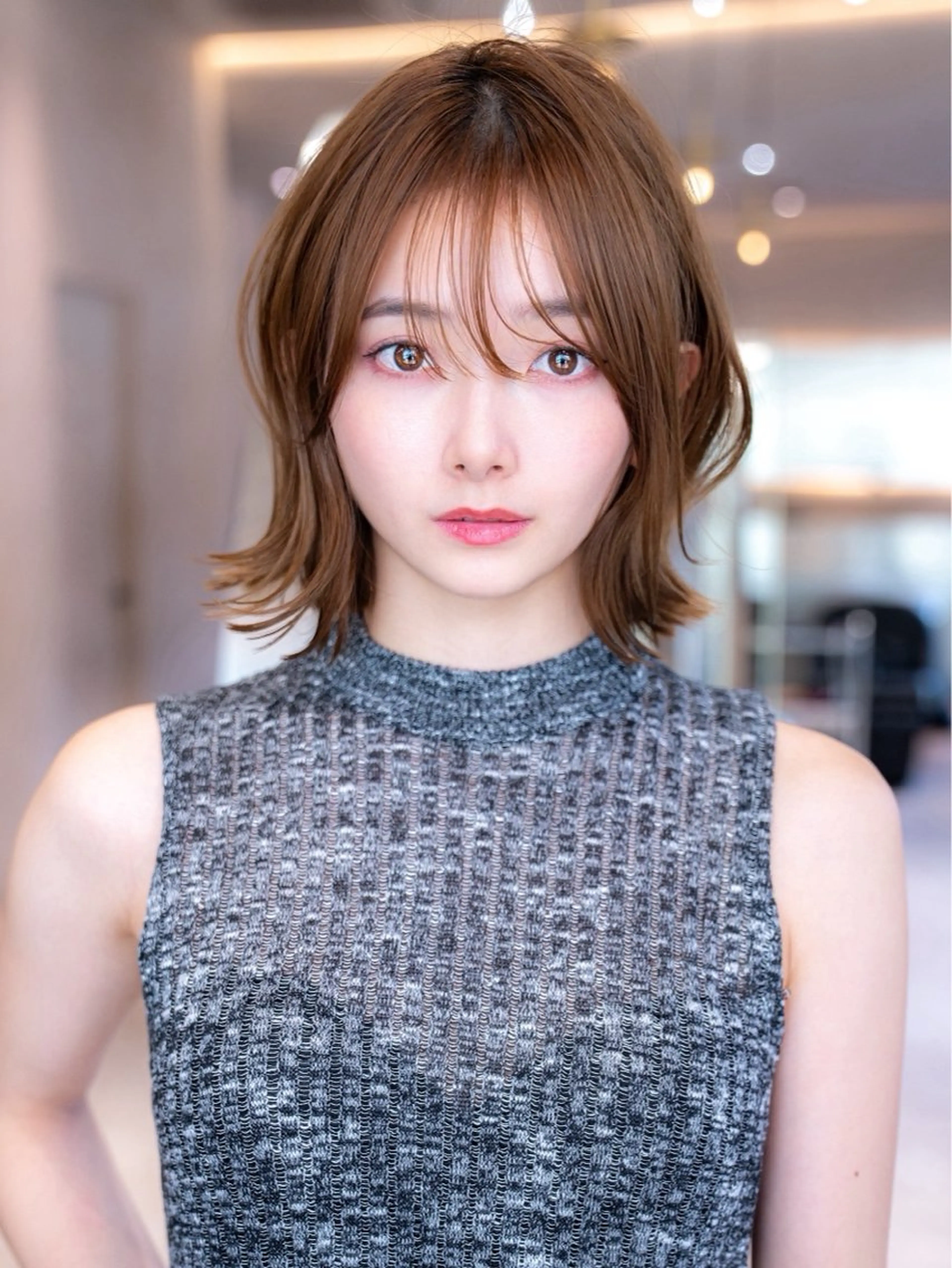 ミディアム カラー カット ヘアカラー トリートメント 渋谷/レイヤーボブ・ 韓国ボブ特化/楓のヘアスタイル