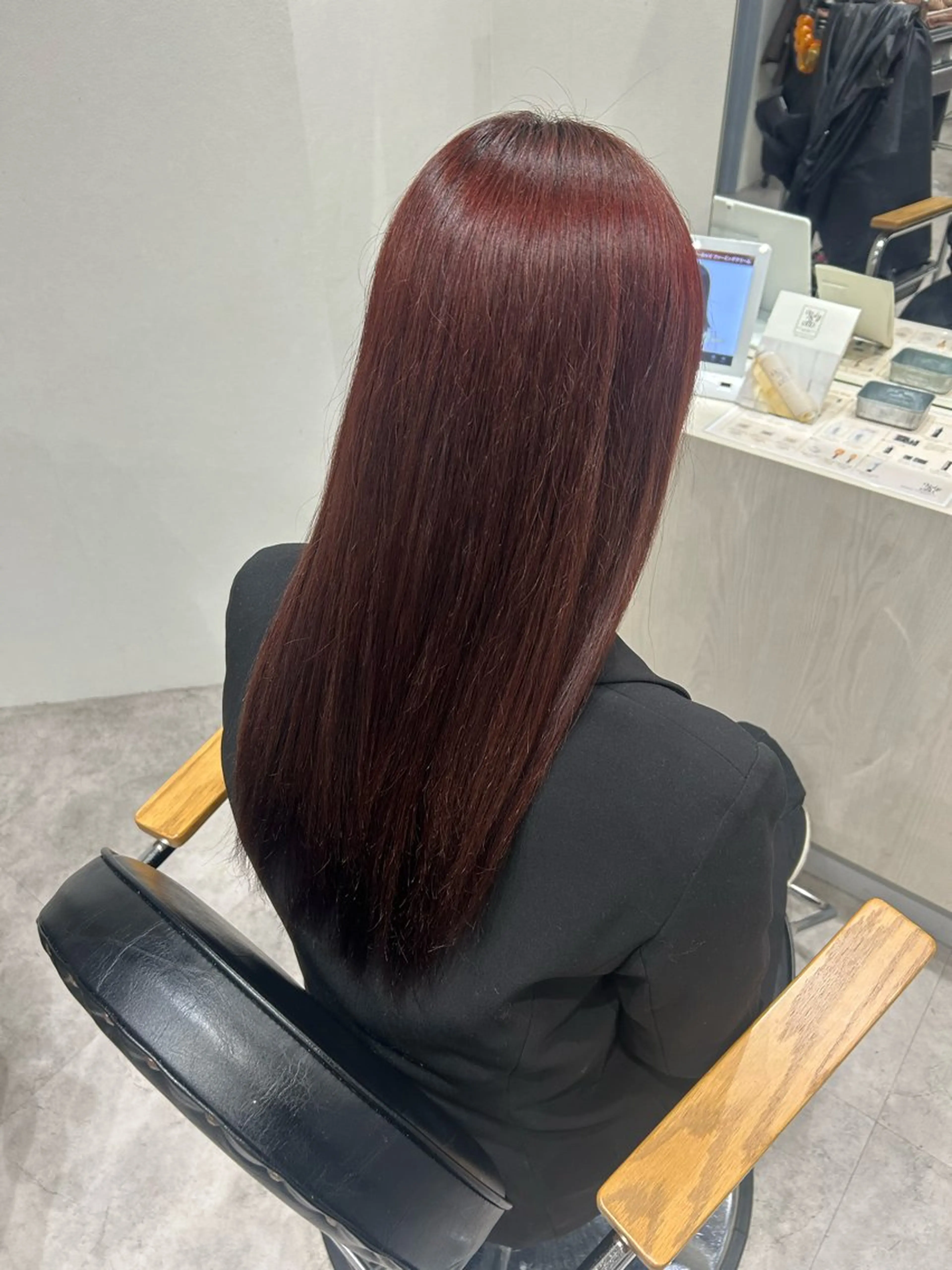 セミロング カラー ヘアアレンジ レッドカラー ヘアカラー ボブ /ニュアンス/ satomi🧸💖のヘアスタイル