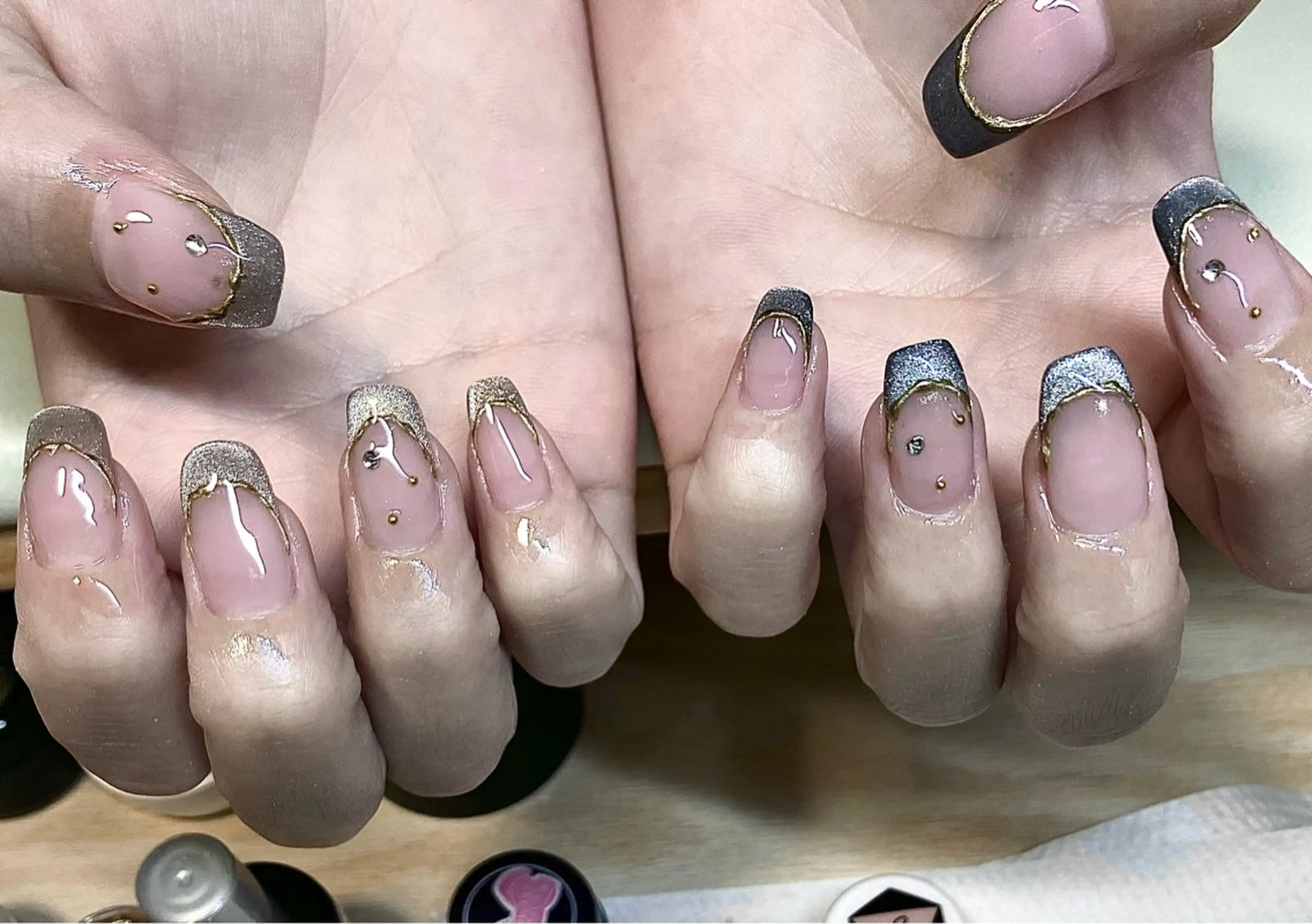 ネイル アートネイル ジェルネイル キラキラネイル マグネットネイル 大理石ネイル(マーブル) ハンドネイル RinRin　nail所属・孔 ジンシェンのネイルデザイン