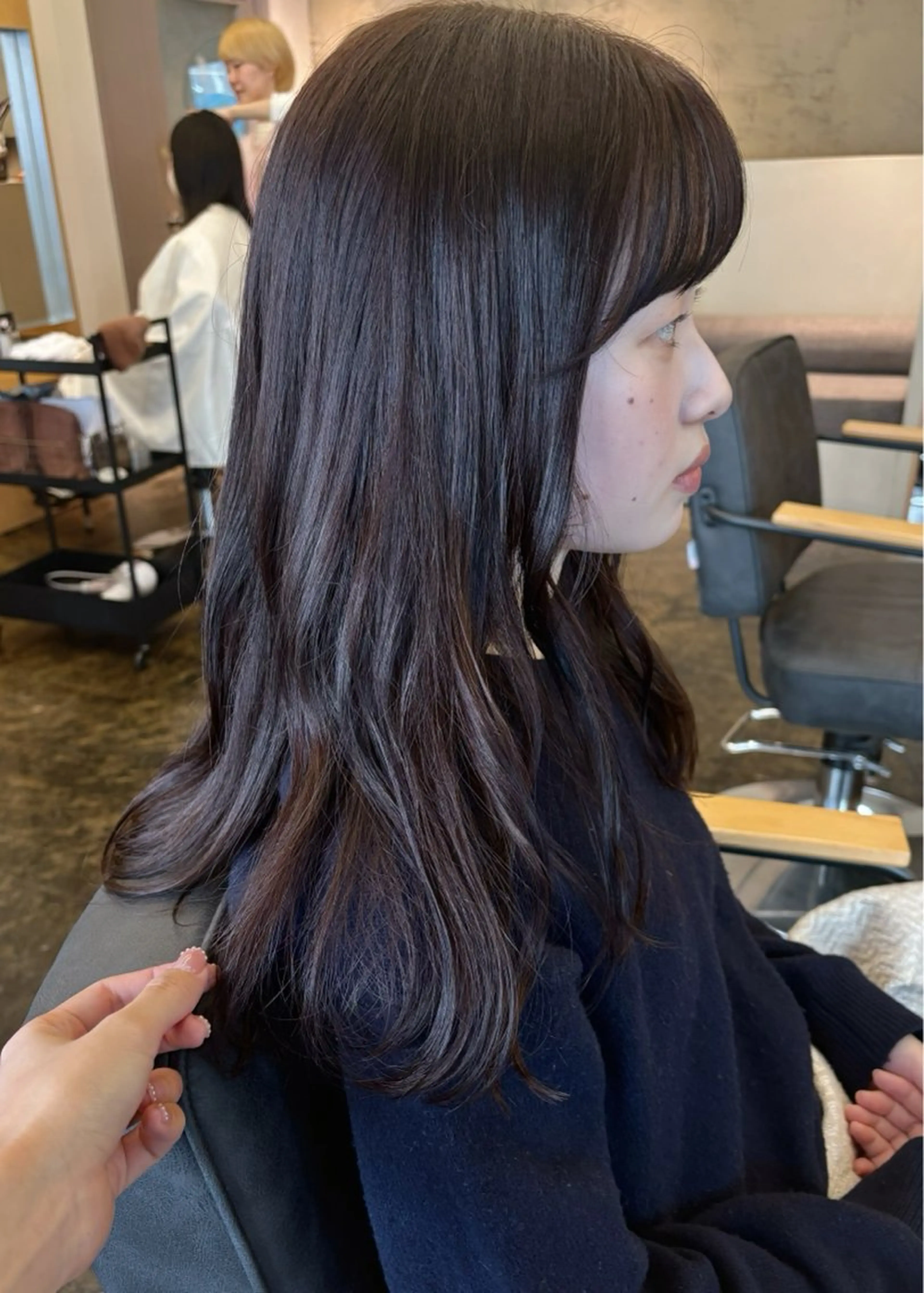 ロング カラー パープルカラー ヘアカラー トリートメント 西山 紗耶香🪽 透明感カラー/ボブのヘアスタイル