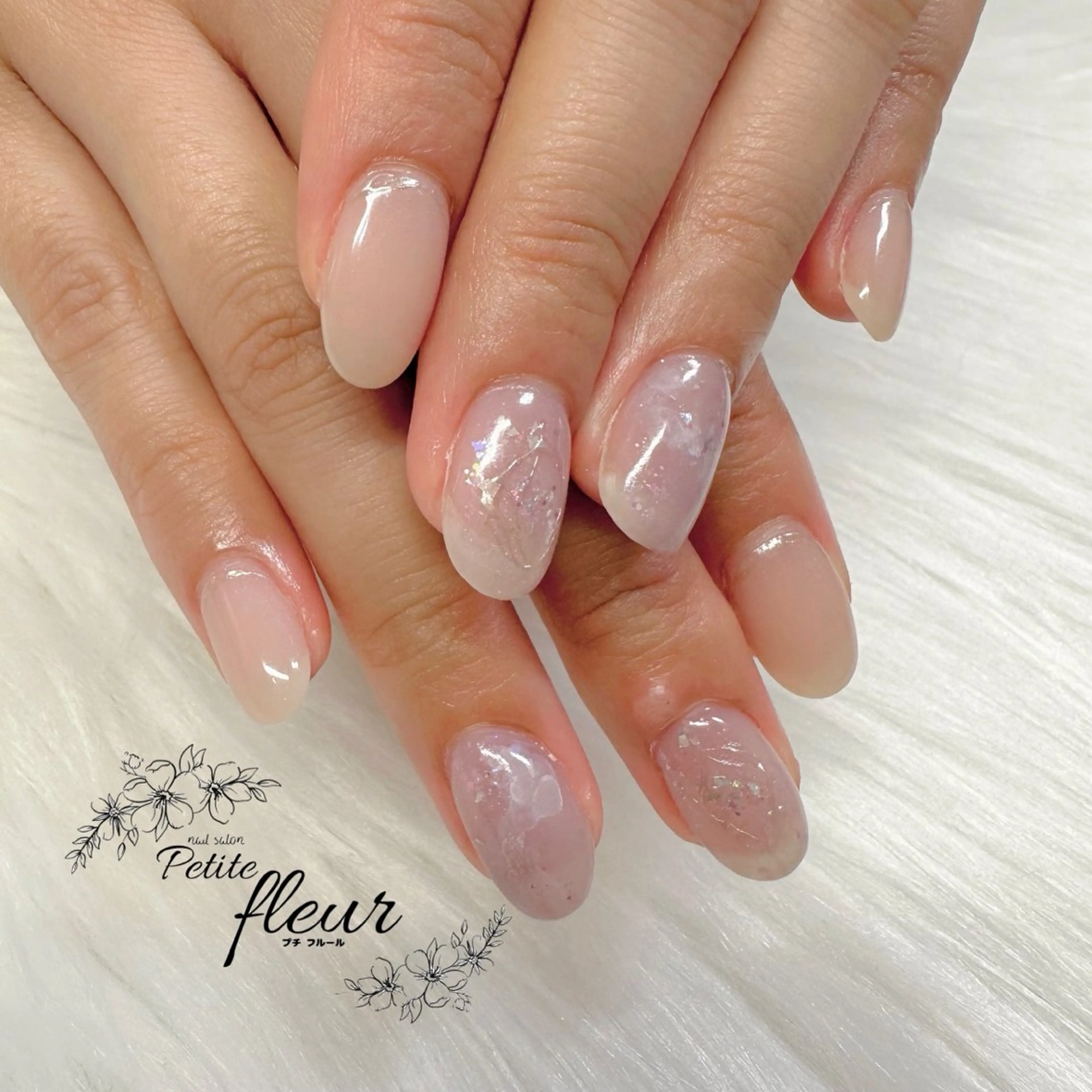 ネイル ラメ(グリッター) ニュアンスネイル パープル ❁⃘*。Petite fleur❁⃘*りさのネイルデザイン