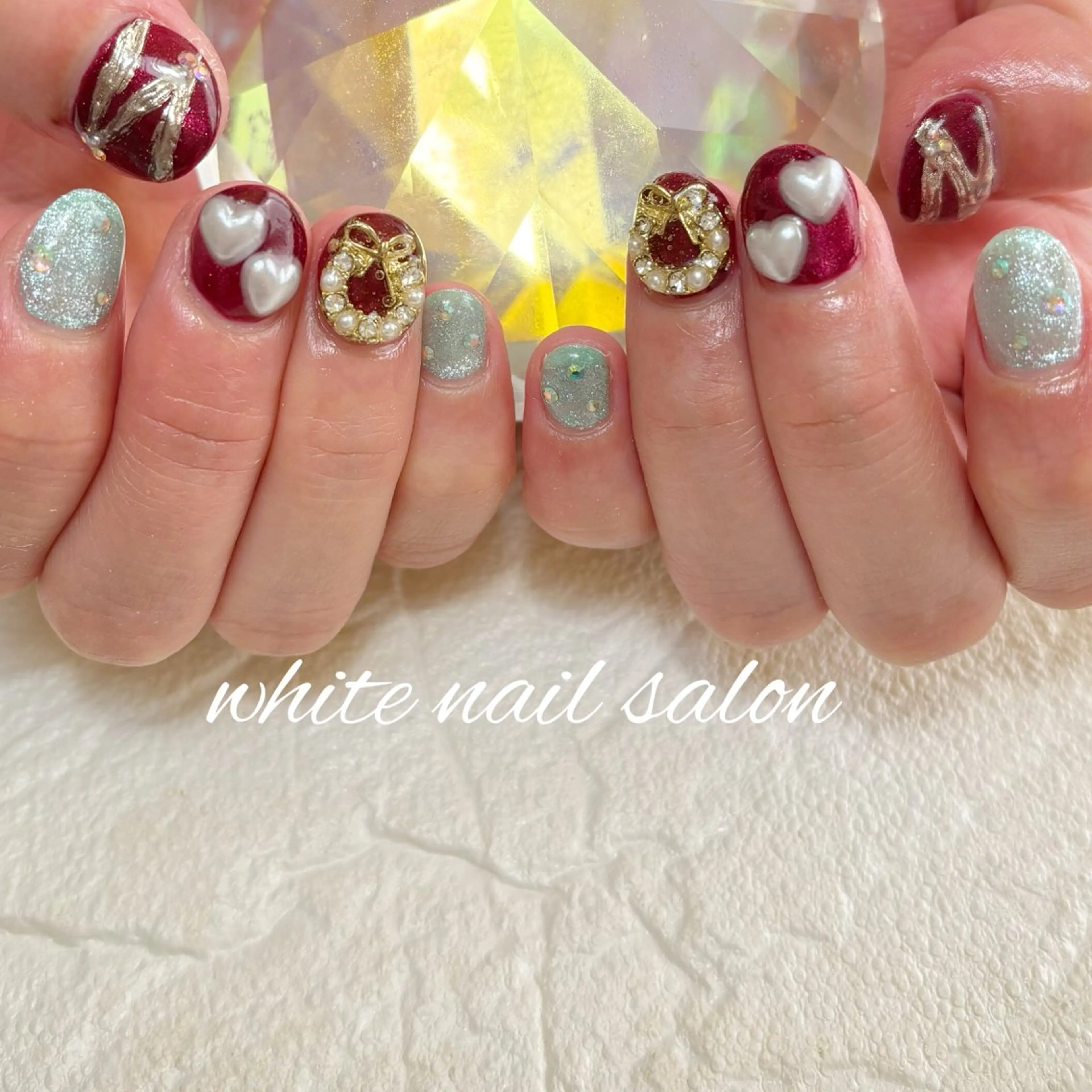 ネイル フットネイル ラメ(グリッター) ハンドネイル white nail salonのネイルデザイン