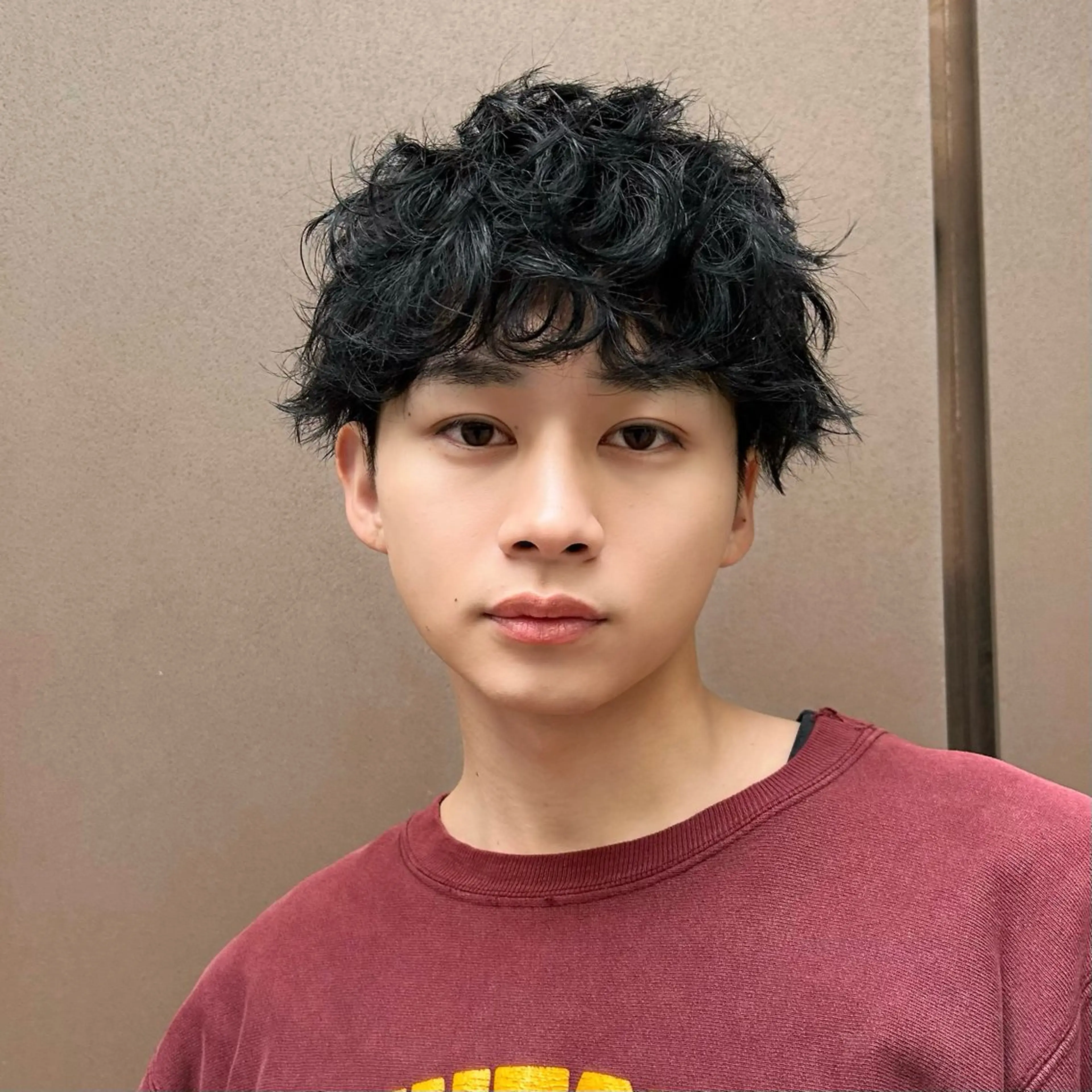 パーマ メンズ カット 💈骨格補正パーマ センターパート💈のヘアスタイル