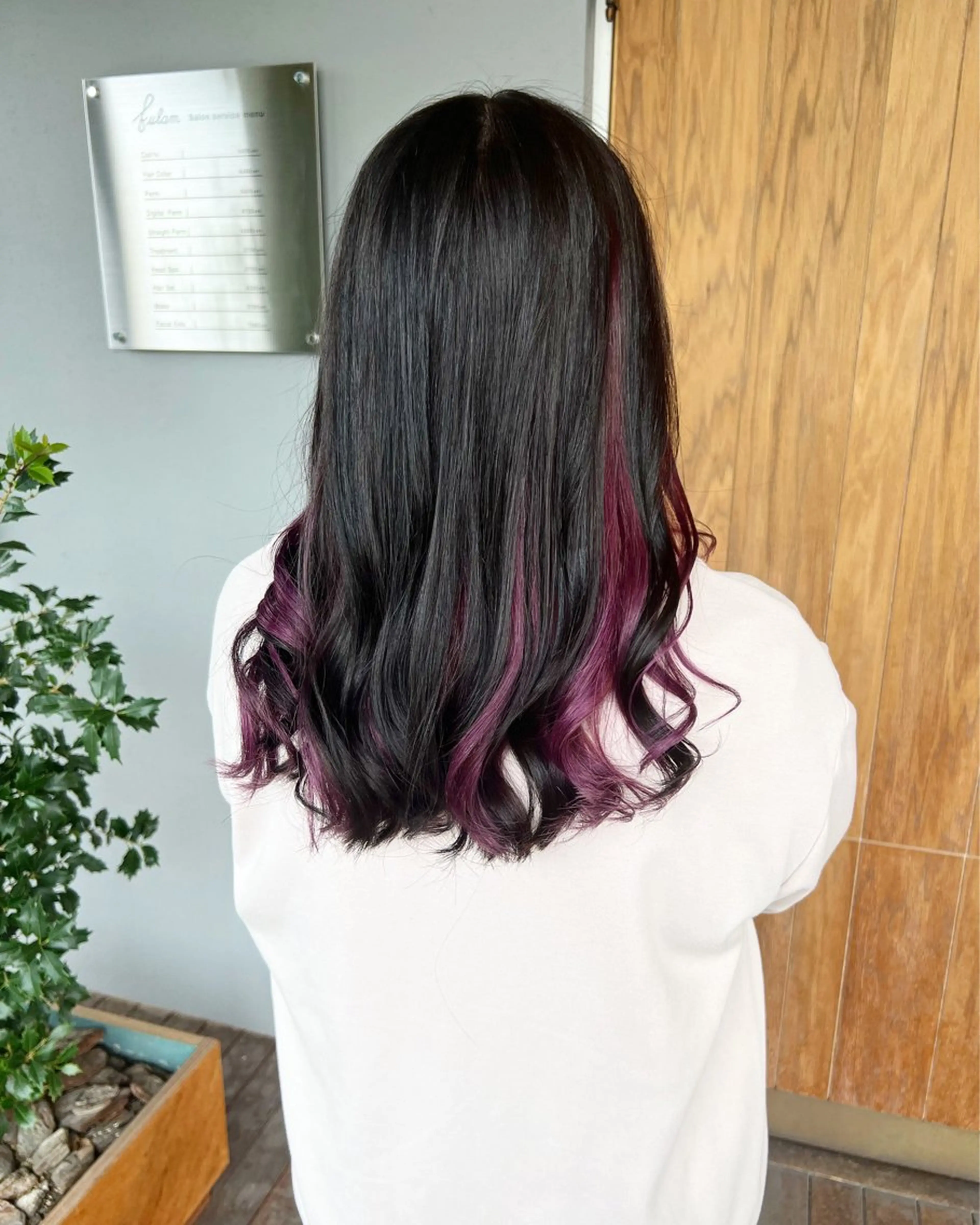 ロング カラー バイオレットカラー カット ヘアカラー フラム所属・WATANABE MISAKIのヘアスタイル