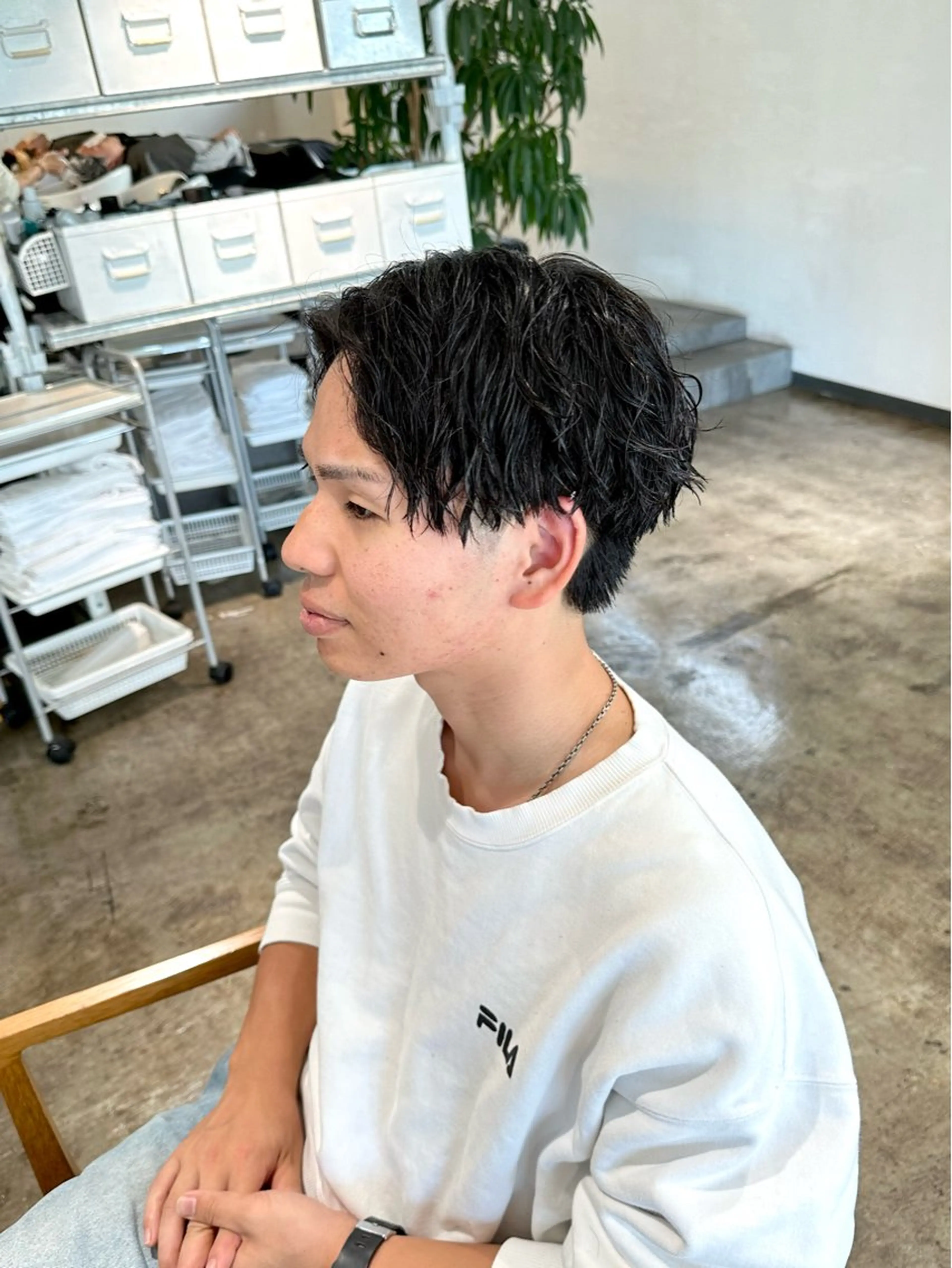 メンズ センターパート マッシュ メンズパーマ メンズツイストパーマ 波巻きパーマ カット ヘアカラー パーマ トリートメント 骨格補正施術/メンズ 専門美容師/YUYAのヘアスタイル