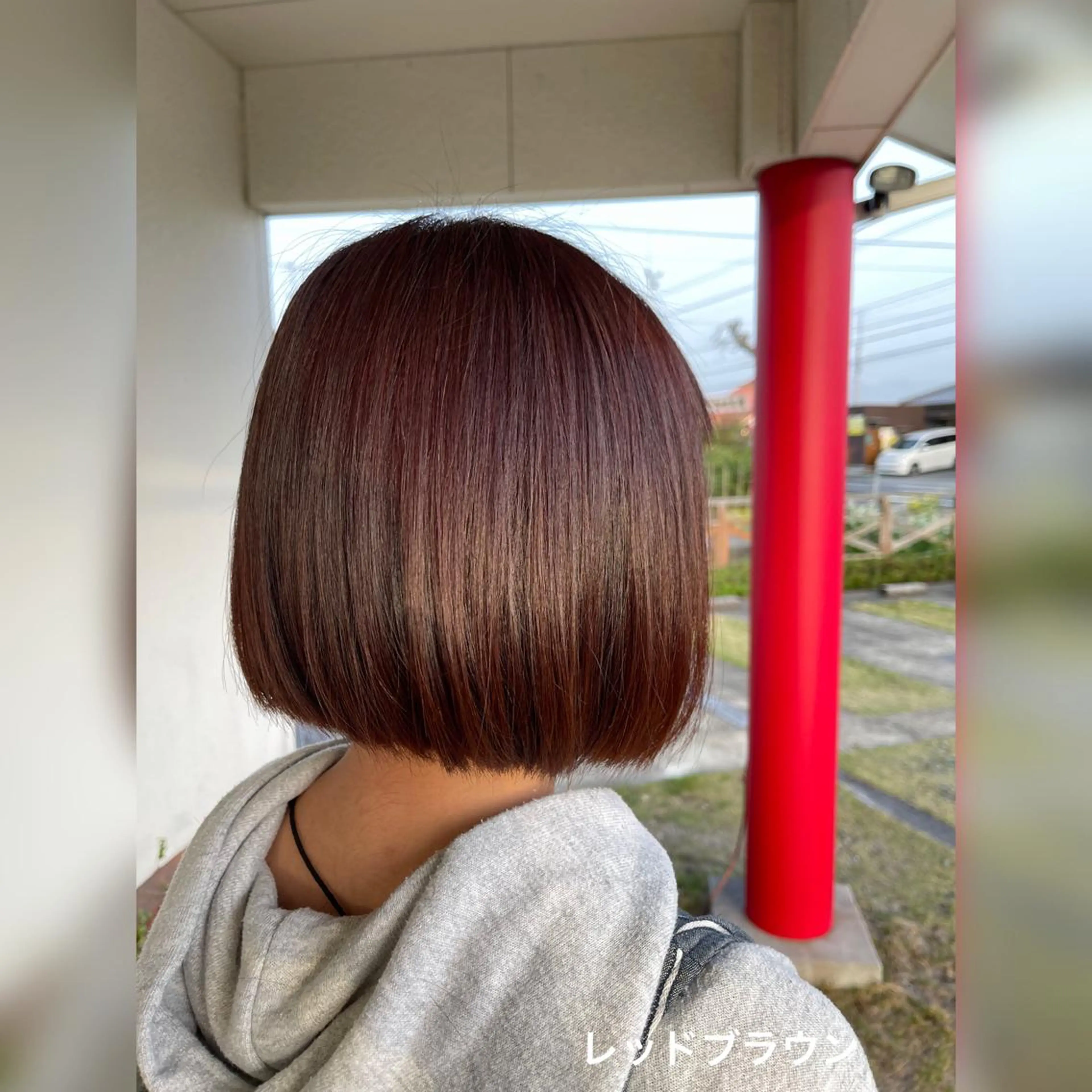 ショート カラー ブラウンカラー レッドカラー レッドブラウン カット 三好 達也のヘアスタイル