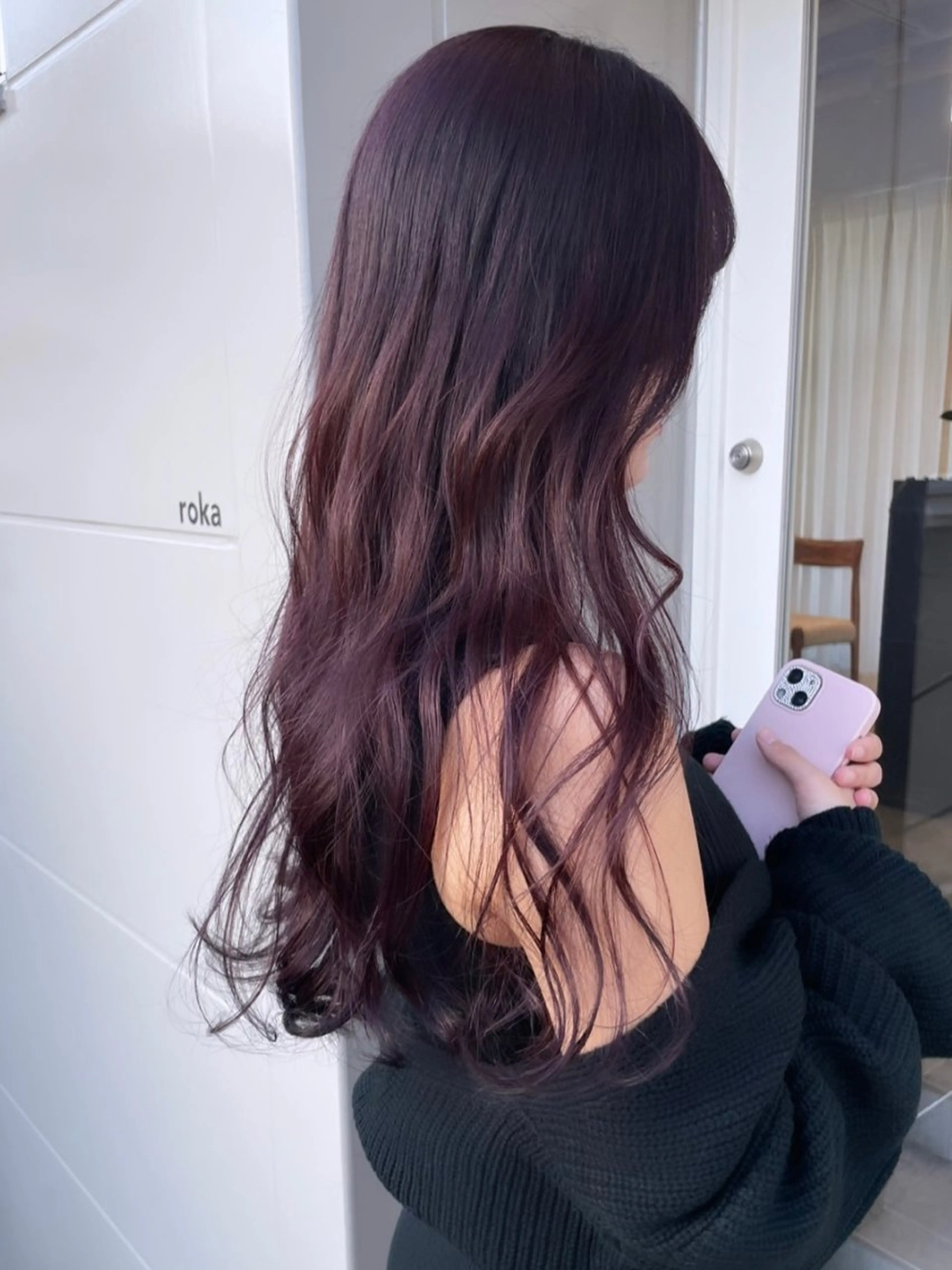 ロング カラー ブリーチ ラベンダーカラー ブリーチなしカラー ヘアカラー トリートメント 若月 あやかのヘアスタイル