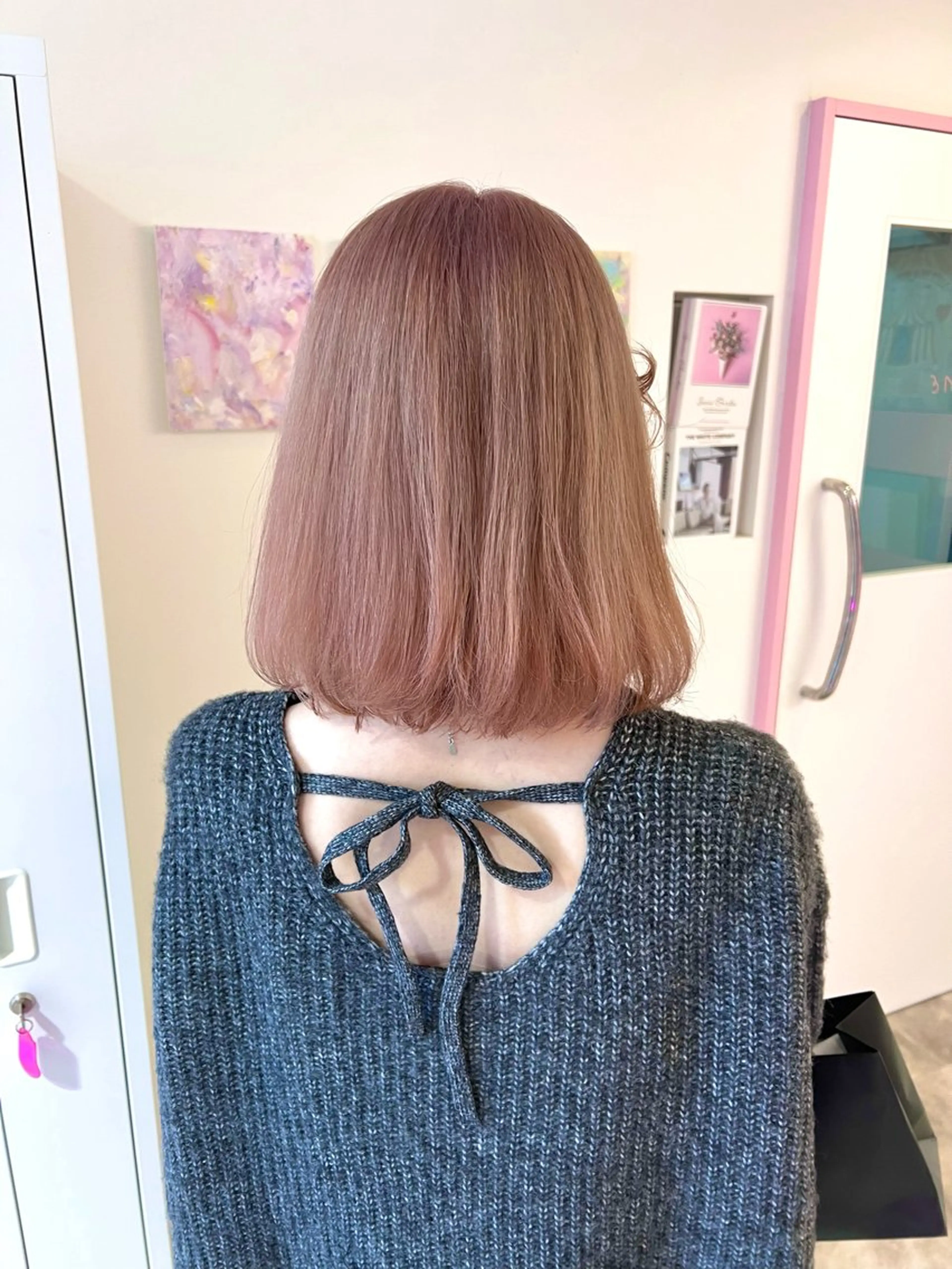 セミロング ハイトーン♡ブリーチ ♡エクステ♡nanaのヘアスタイル