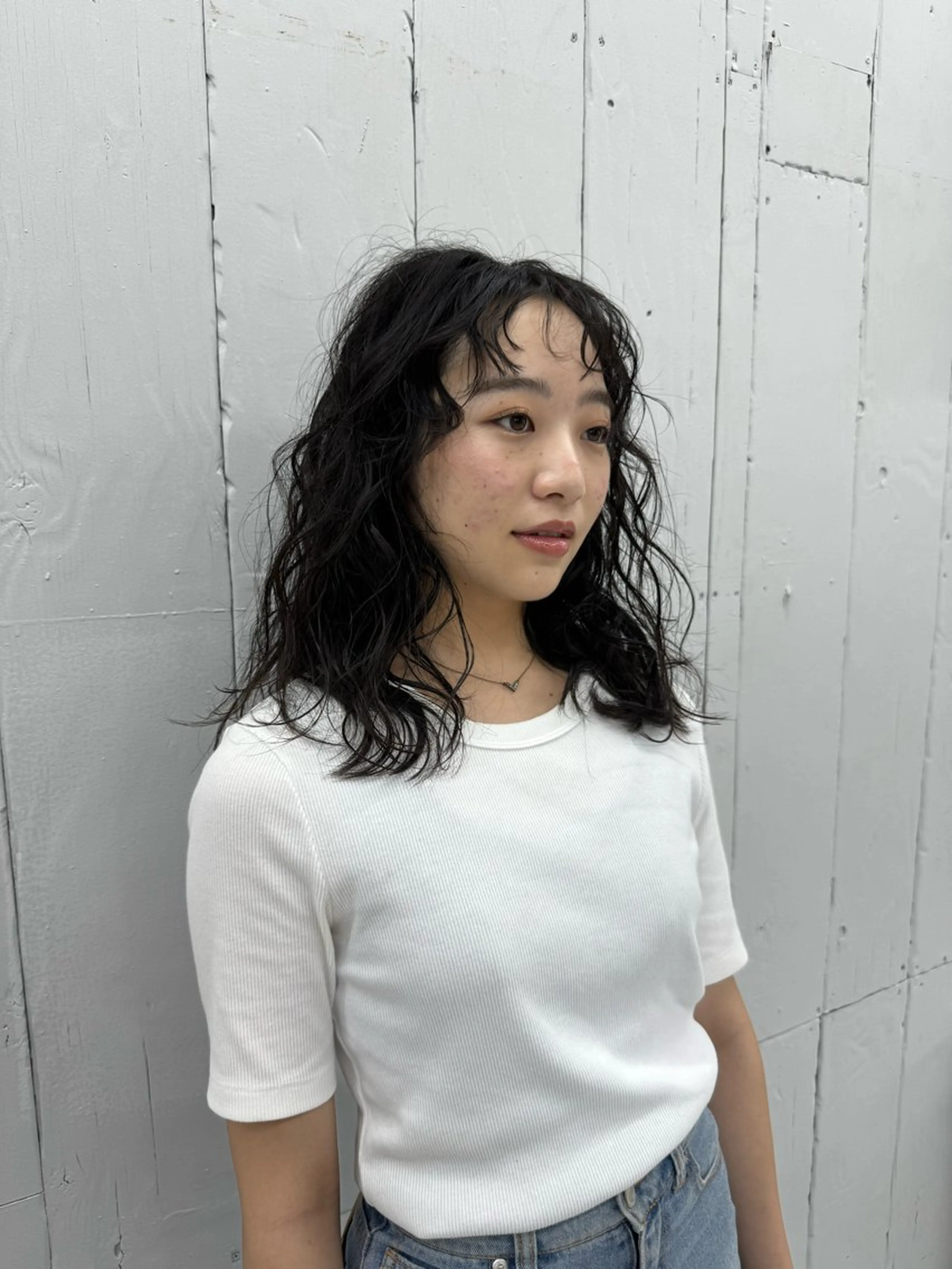 セミロング 艶カラー/ベージュ カラー/tuburaのヘアスタイル
