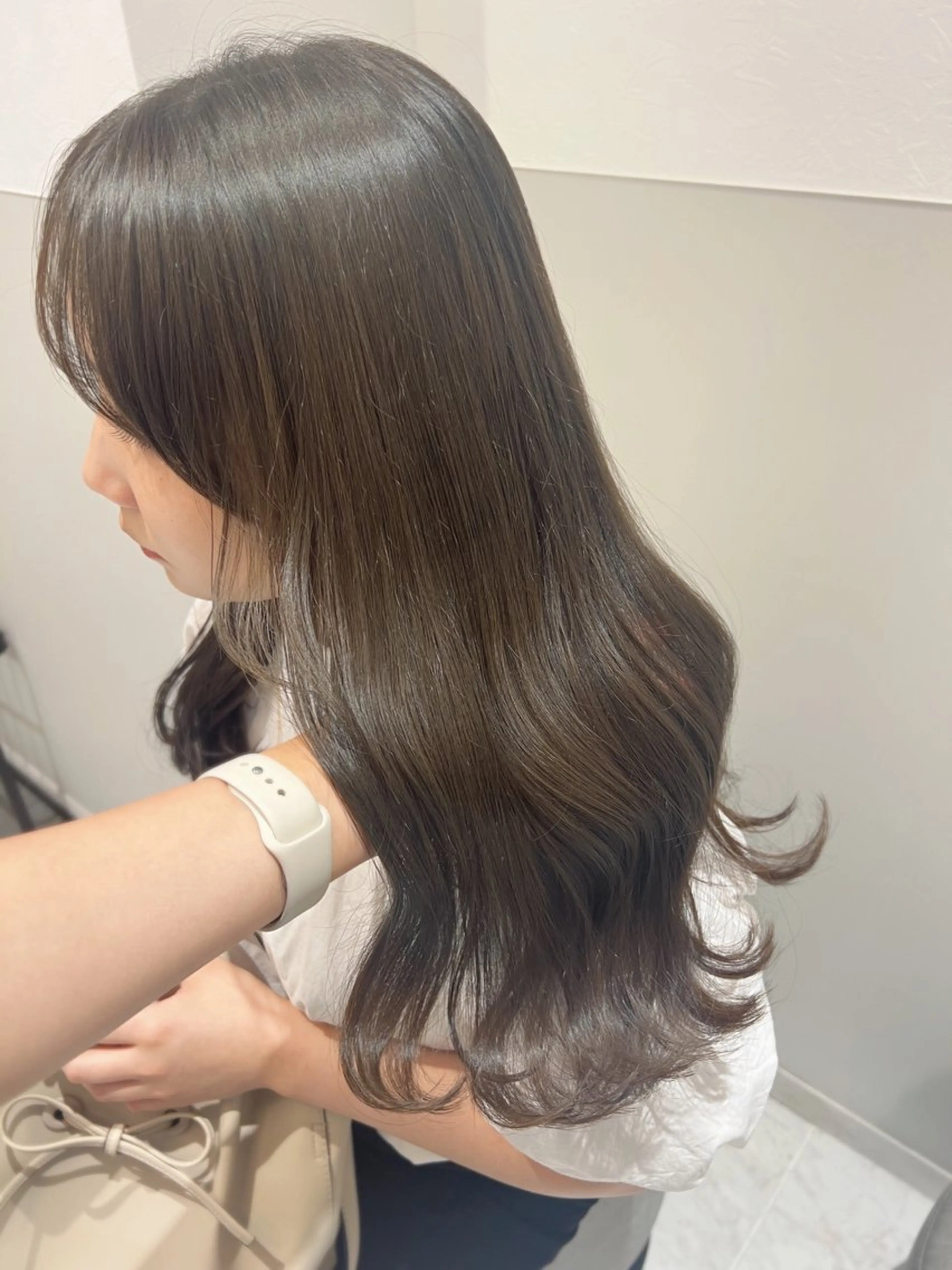セミロング 韓国風ヘア カット ヘアカラー トリートメント 韓国モテhair🍑 momoのヘアスタイル