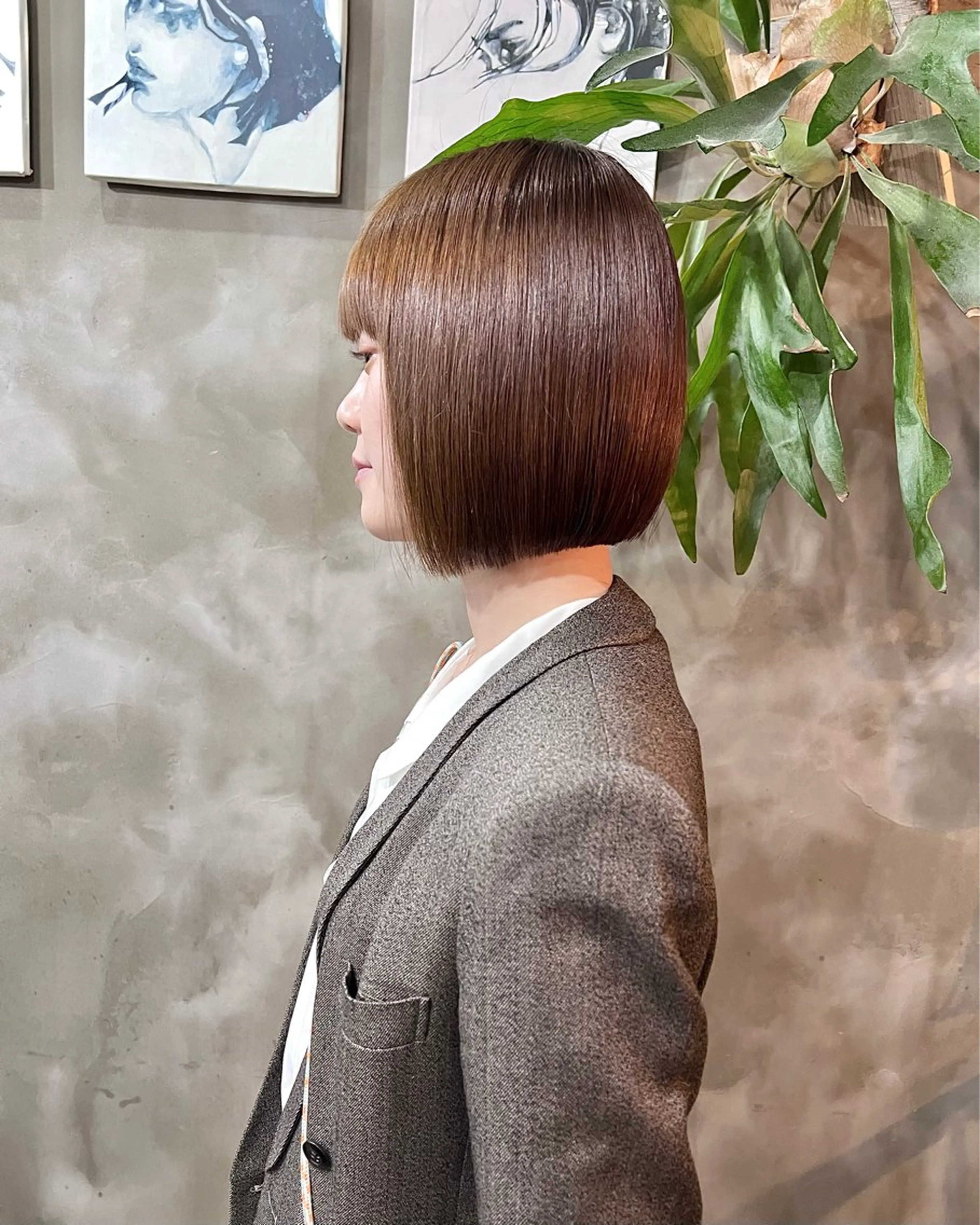 ミディアム カラー カット ヘアカラー トリートメント 木村陸弥 透明感/赤み消しのヘアスタイル