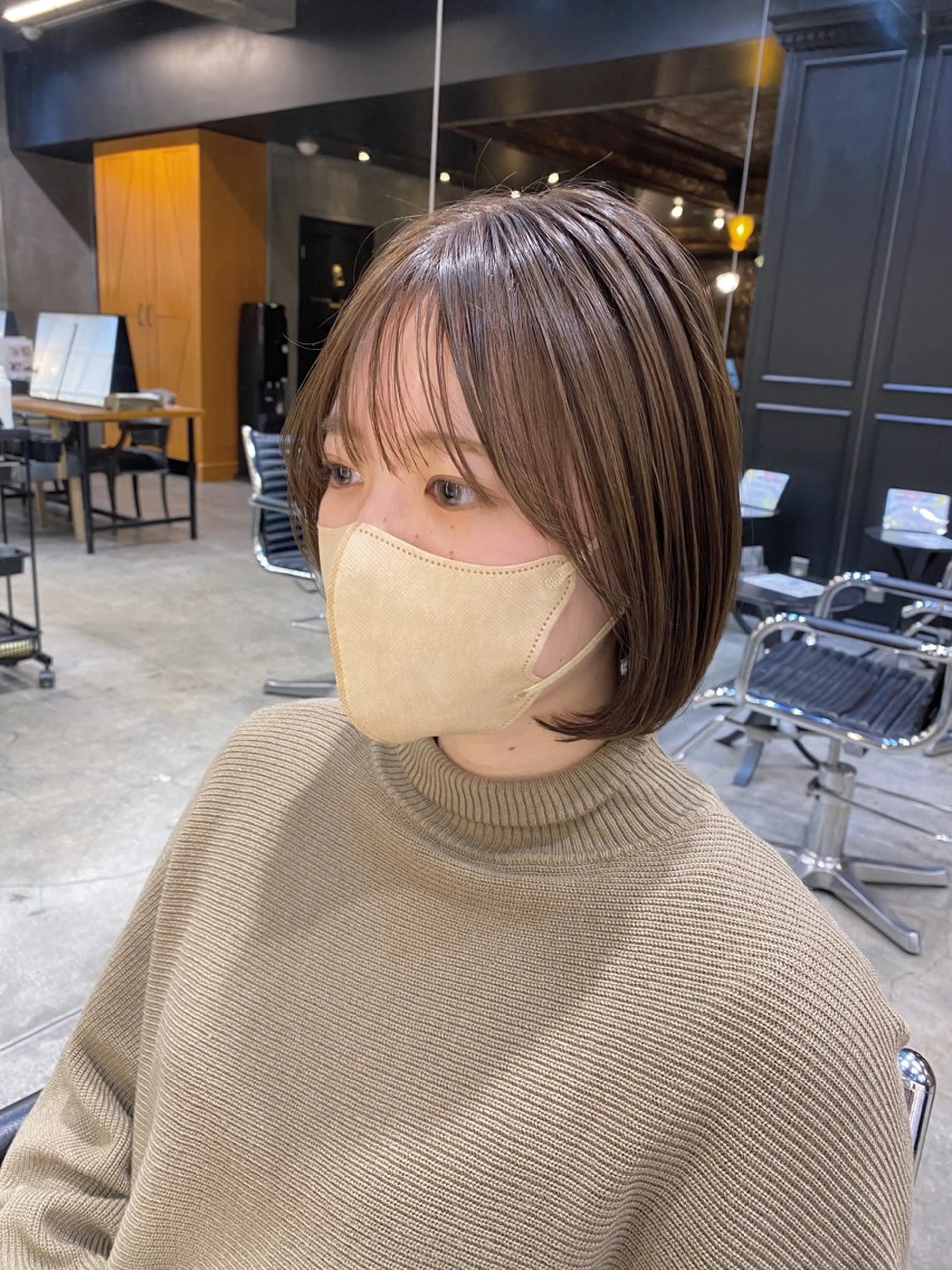 ショート カラー ベージュカラー ボブ カット ヘアカラー ブリーチなしダブル カラー🧸🐺陽介のヘアスタイル