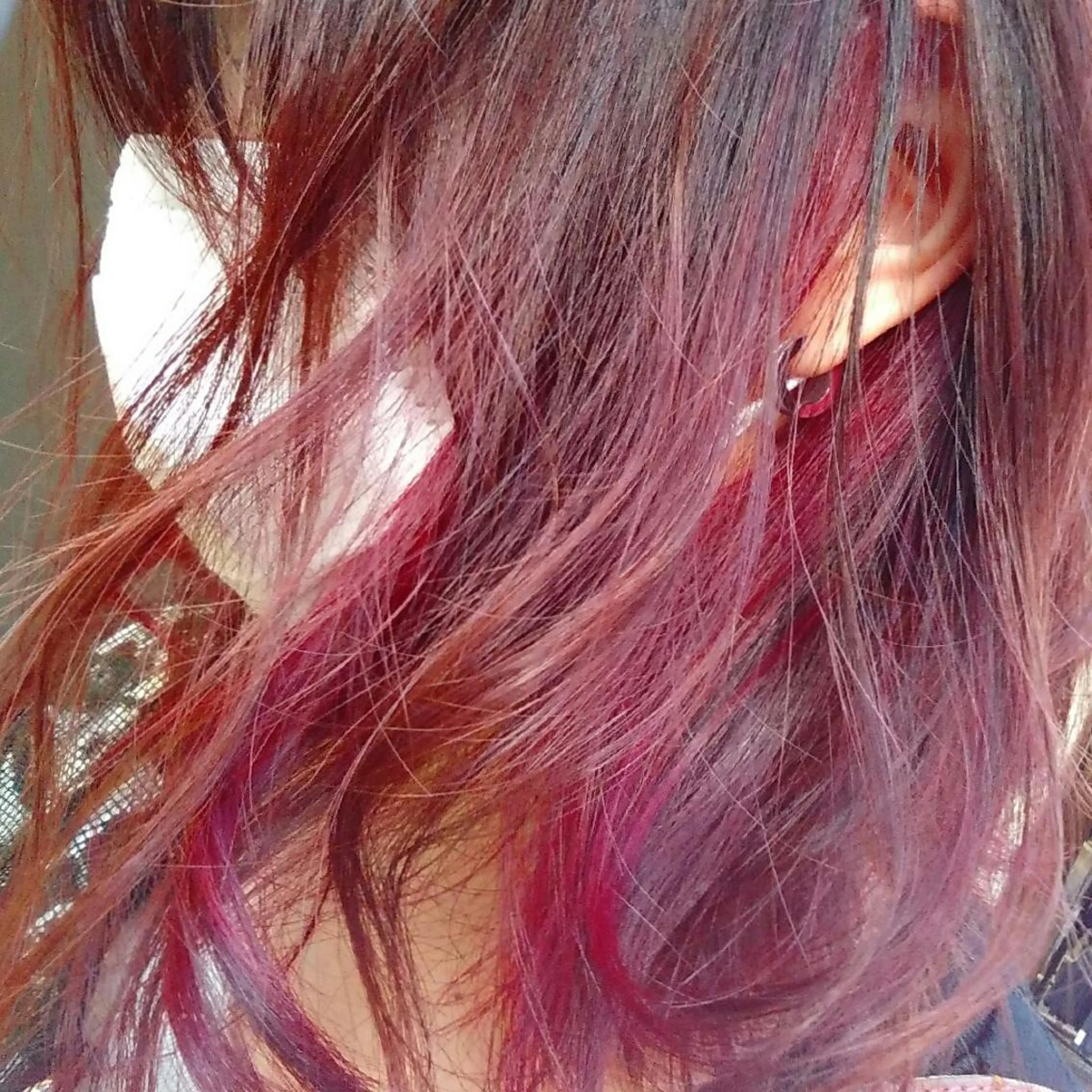 ミディアム カラー ヘアアレンジ レッドカラー Ma ruのヘアスタイル