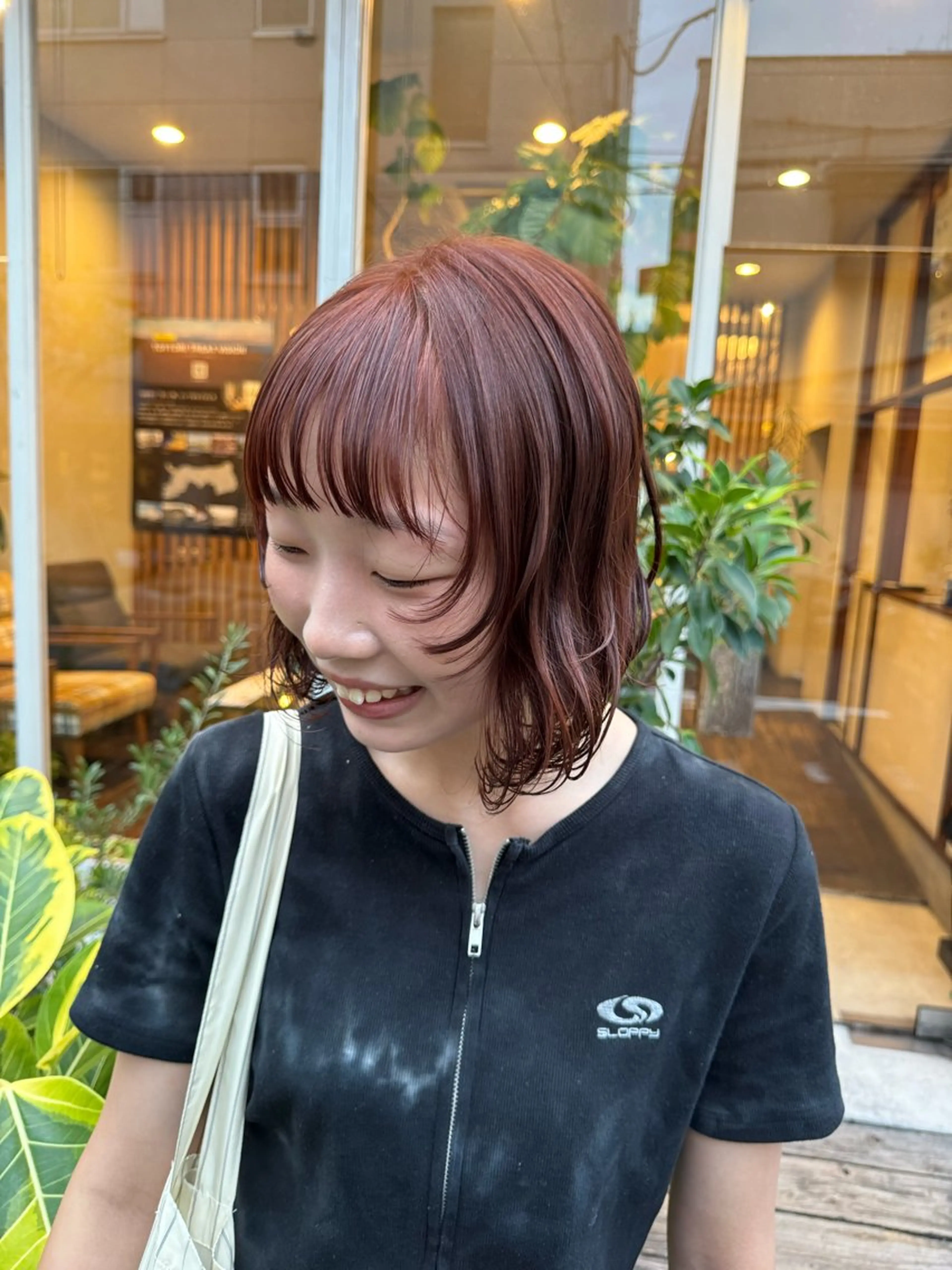 カラー オレンジ MOK大阪梅田店 Asahiのヘアスタイル