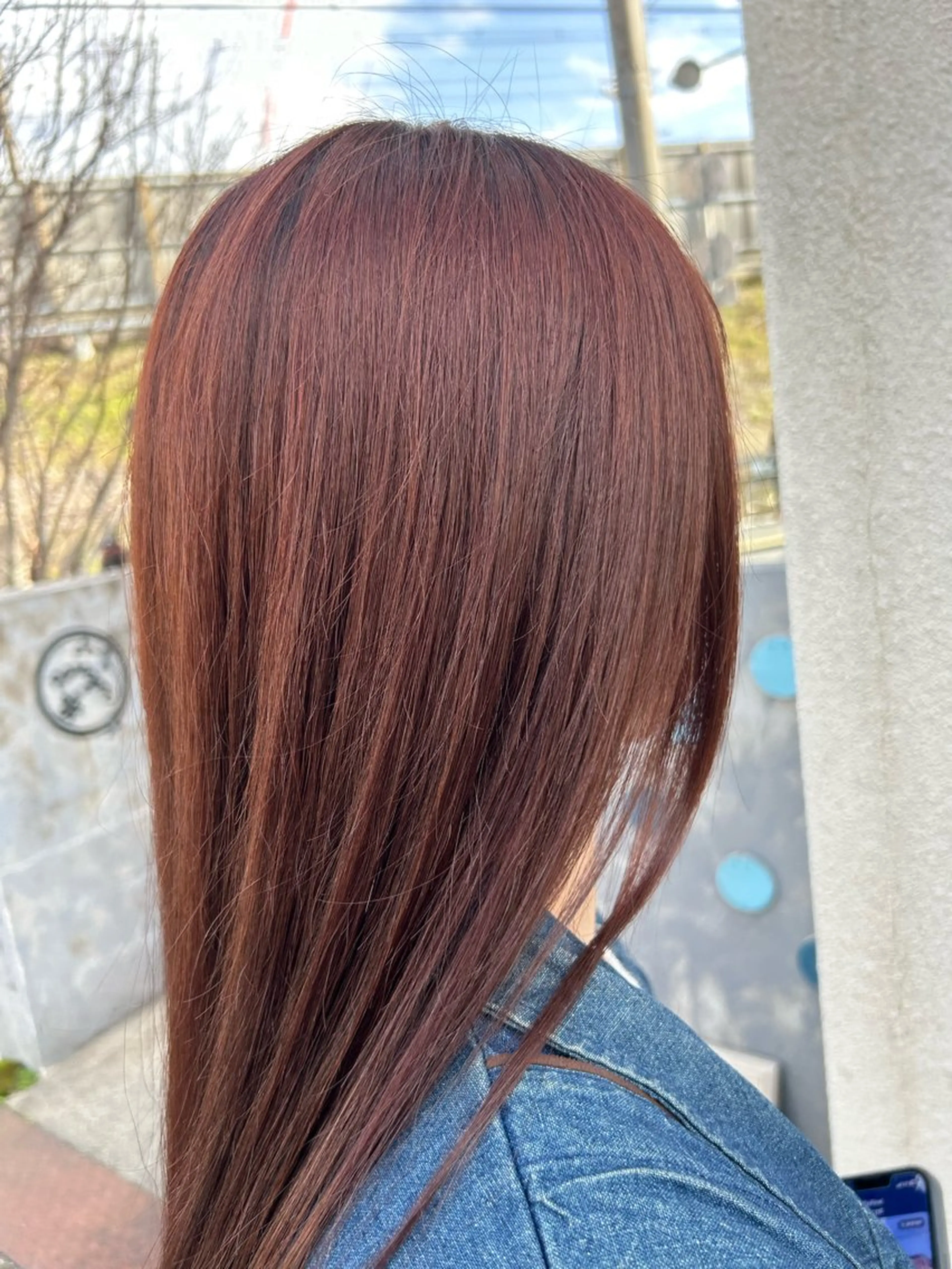 ロング レッドブラウン 谷 未来美のヘアスタイル