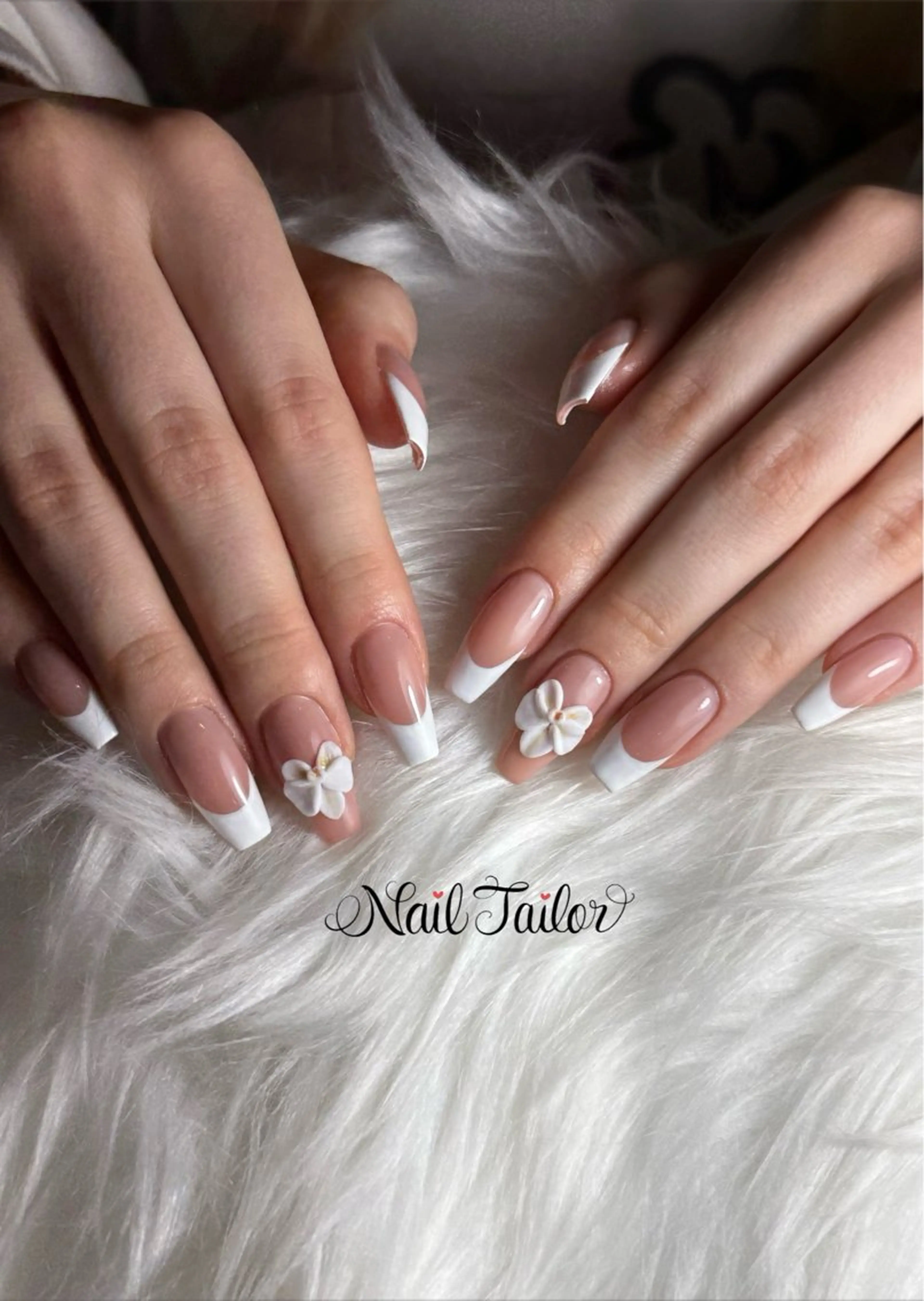ネイル アートネイル 長さ出し フレンチネイル 卒業式 ロングネイル ハンドネイル 〜Nail Tailor〜　ネイルテイラー所属・NailTailor ネイルテイラーのネイルデザイン