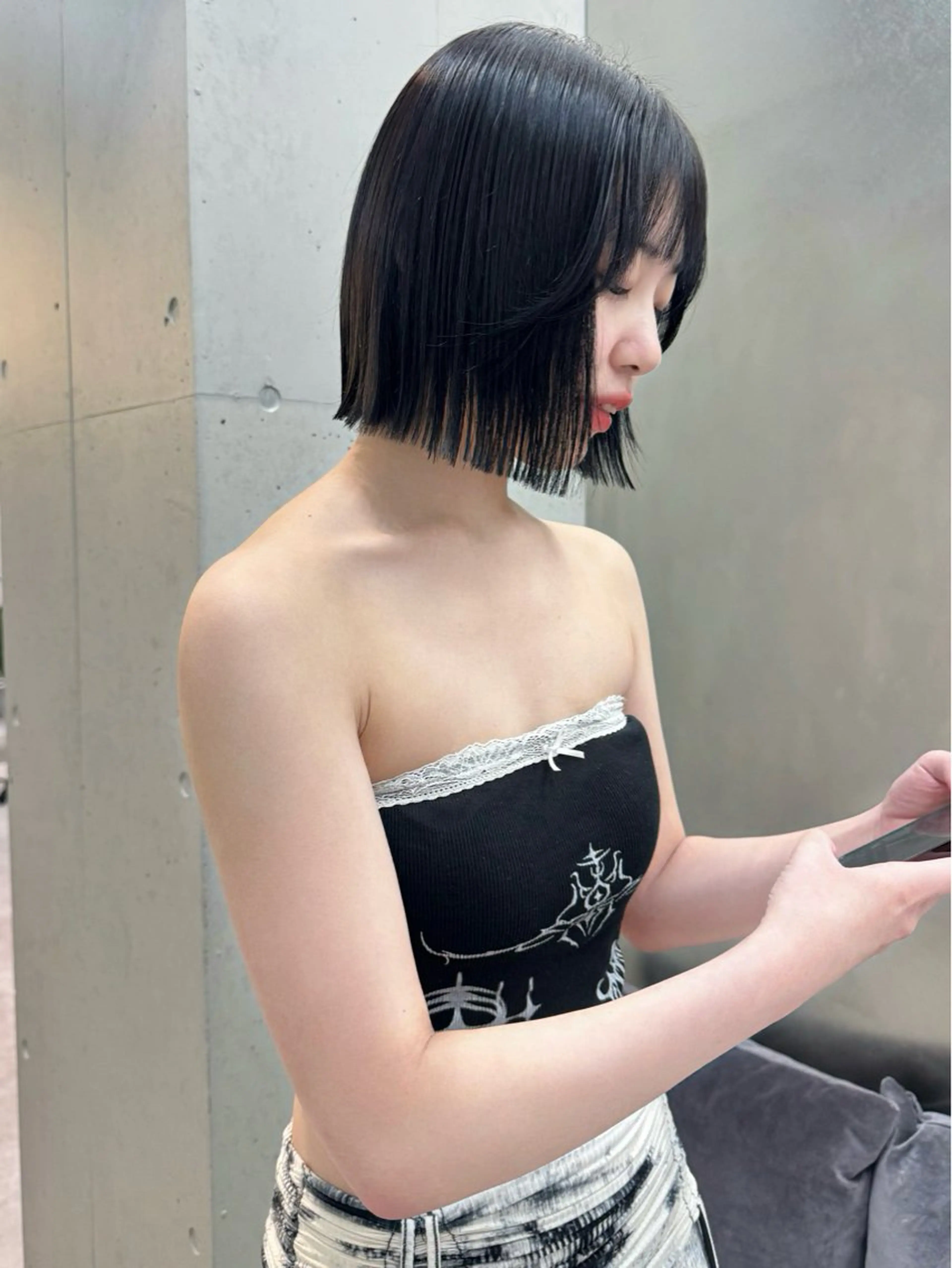 ミディアム ボブ 韓国風ヘア トリートメント SOYON nanamiのヘアスタイル